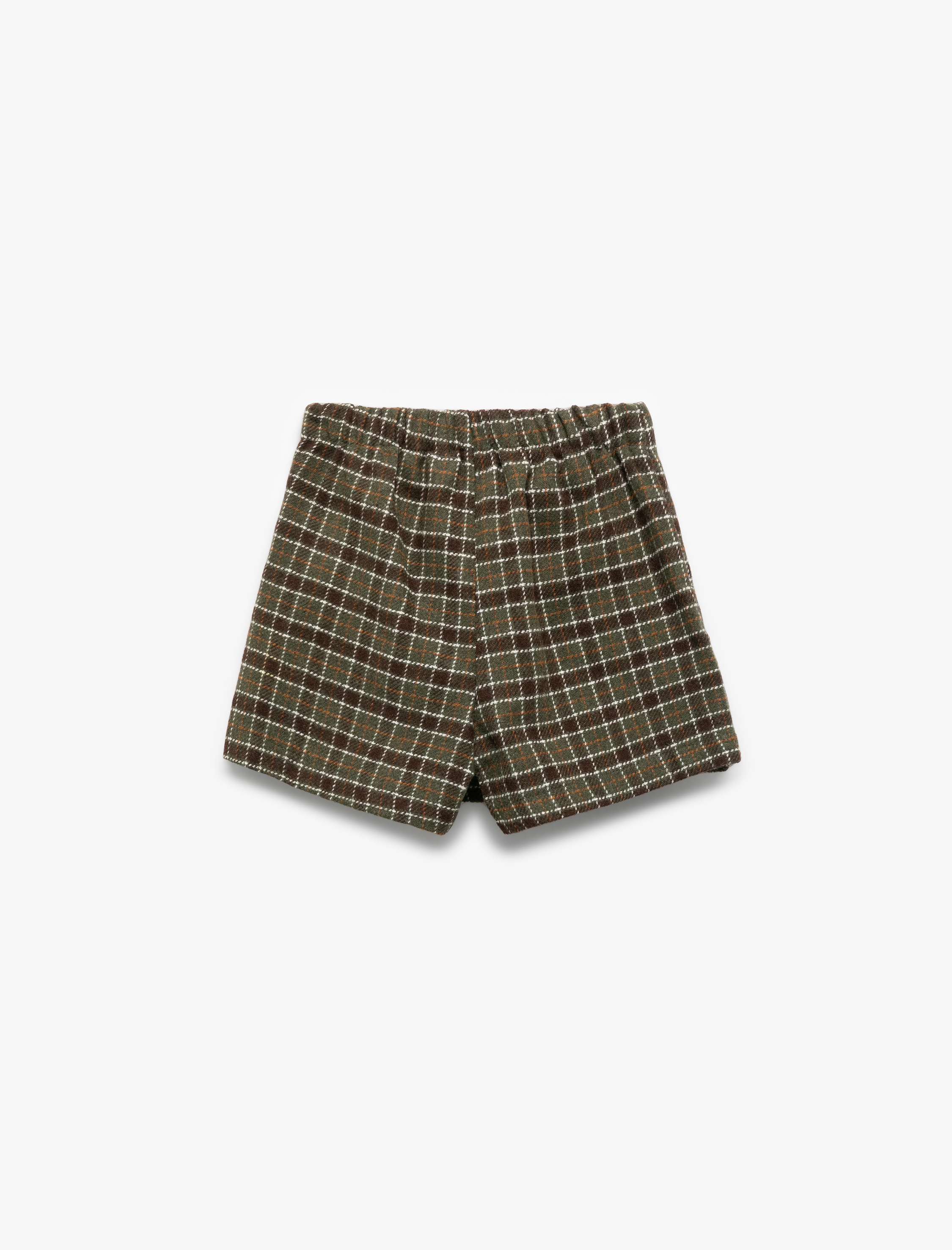  Kız Çocuk Ekose Desenli Kemer Detaylı Mini Şort Etek