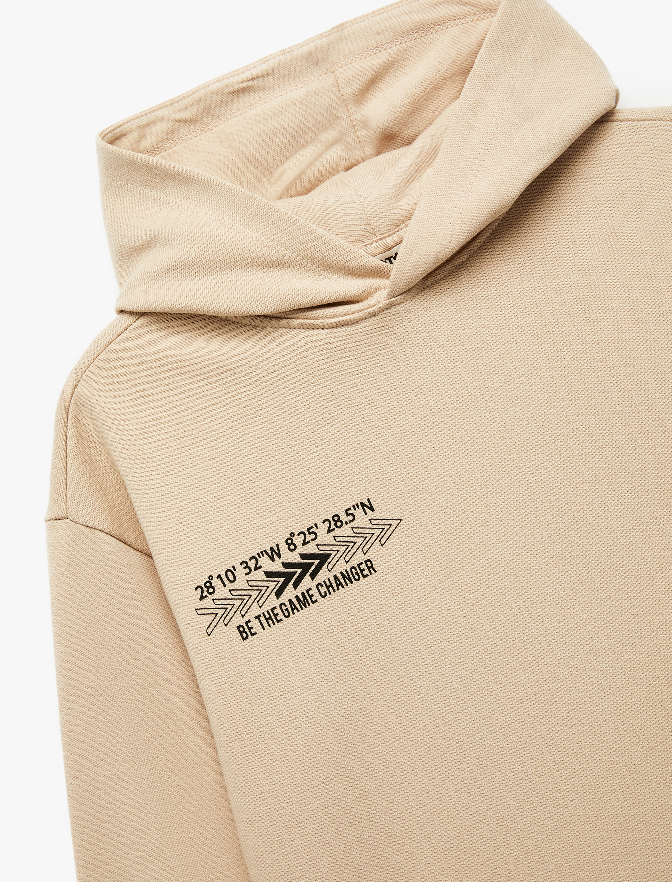  Erkek Çocuk Şardonlu Uzun Kollu Pamuklu Baskılı Oversize Kapşonlu Sweatshirt