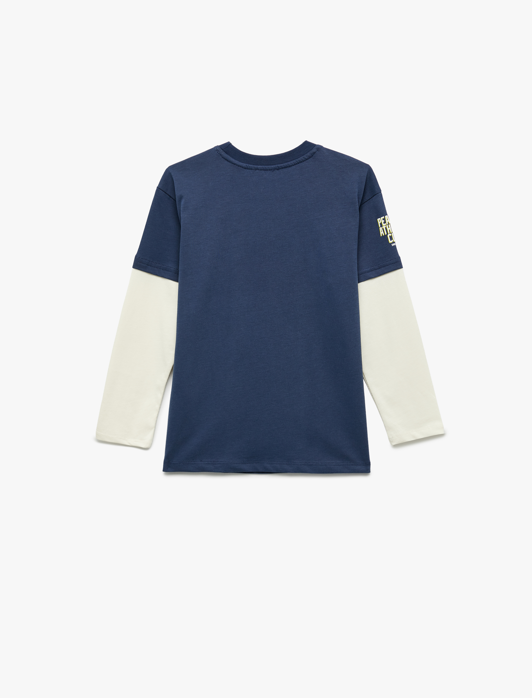  Erkek Çocuk Uzun Kollu Bisiklet Yaka Renk Kontrastlı Lisanslı Snoopy Baskılı Tişört