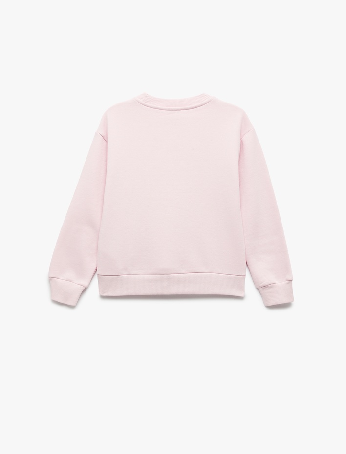 Kız Çocuk Uzun Kollu Bisiklet Yaka Şardonlu Anime Baskılı Sweatshirt