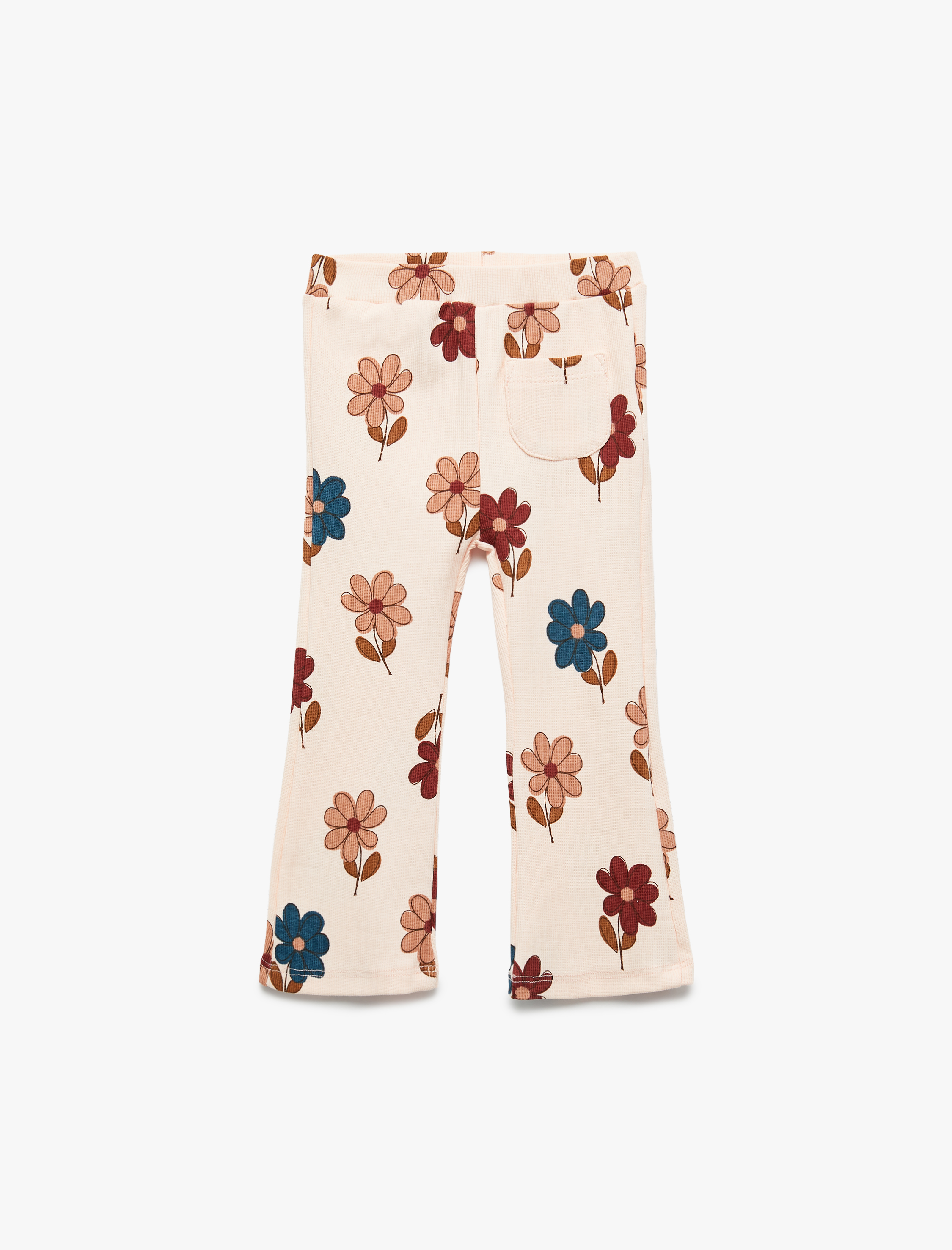  Kız Bebek Çiçekli Kaşkorse Pamuklu İspanyol Paça Tayt