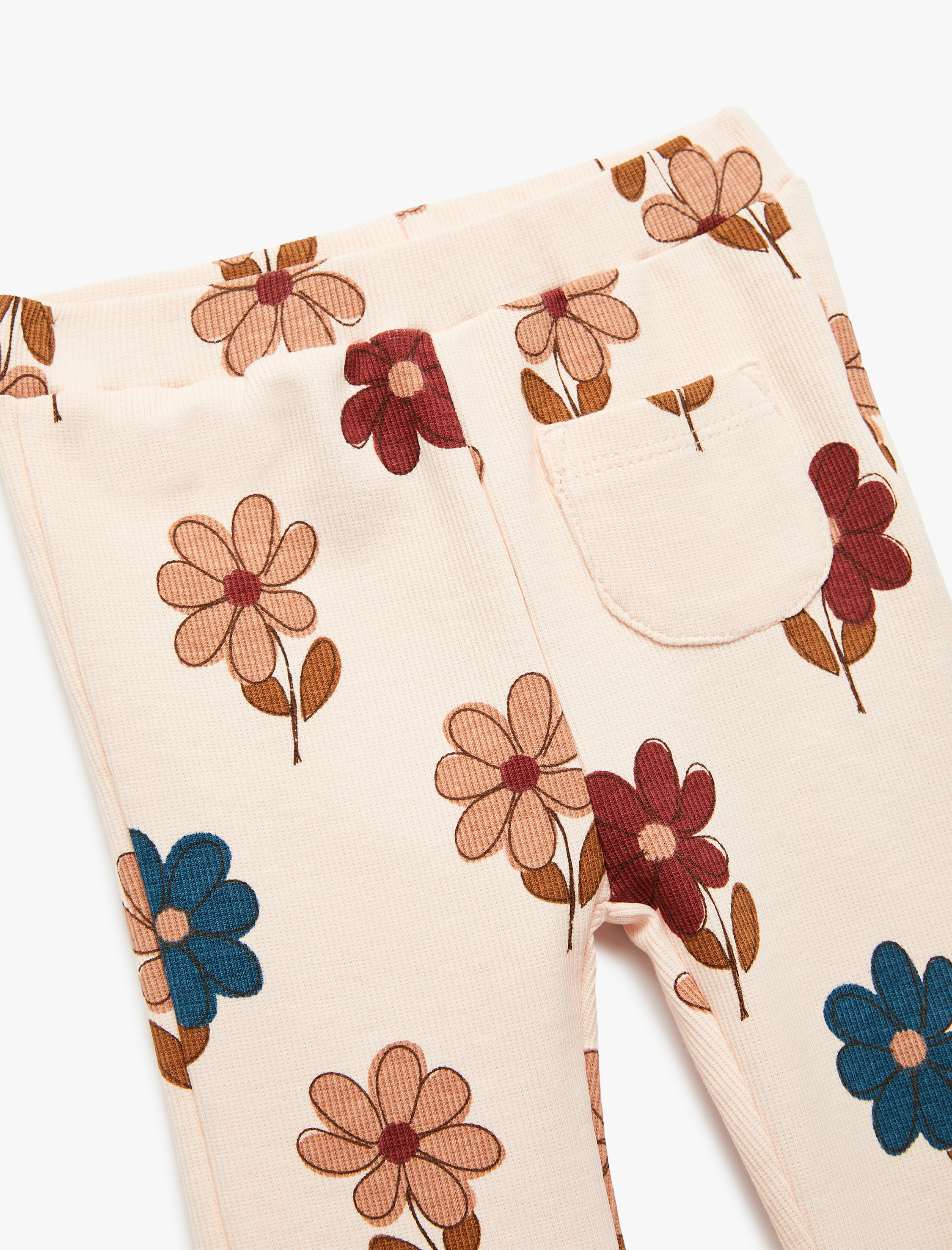  Kız Bebek Çiçekli Kaşkorse Pamuklu İspanyol Paça Tayt