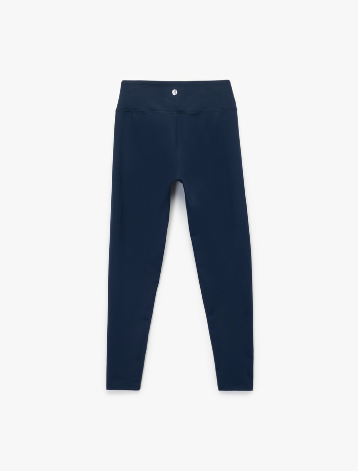  Yüksek Bel Skinny Fit İnterlok Dikiş Detaylı Spor Tayt