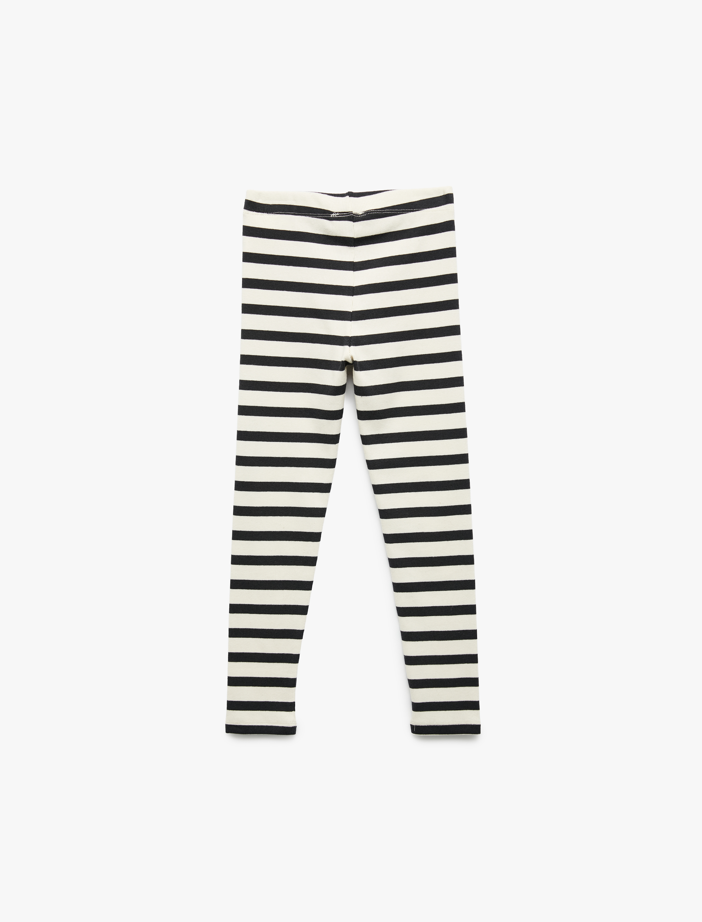  Kız Çocuk Çizgili Kaşkorse Dar Kalıp Pamuklu Tayt