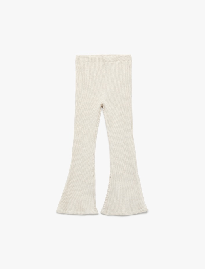 Kız Çocuk Viskon Karışımlı Kaşkorse Slim Fit İspanyol Paça Pantolon