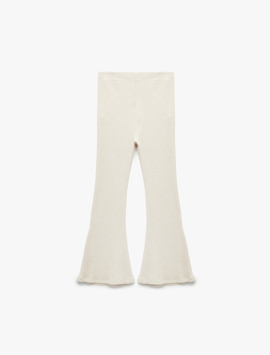  Kız Çocuk Viskon Karışımlı Kaşkorse Slim Fit İspanyol Paça Pantolon