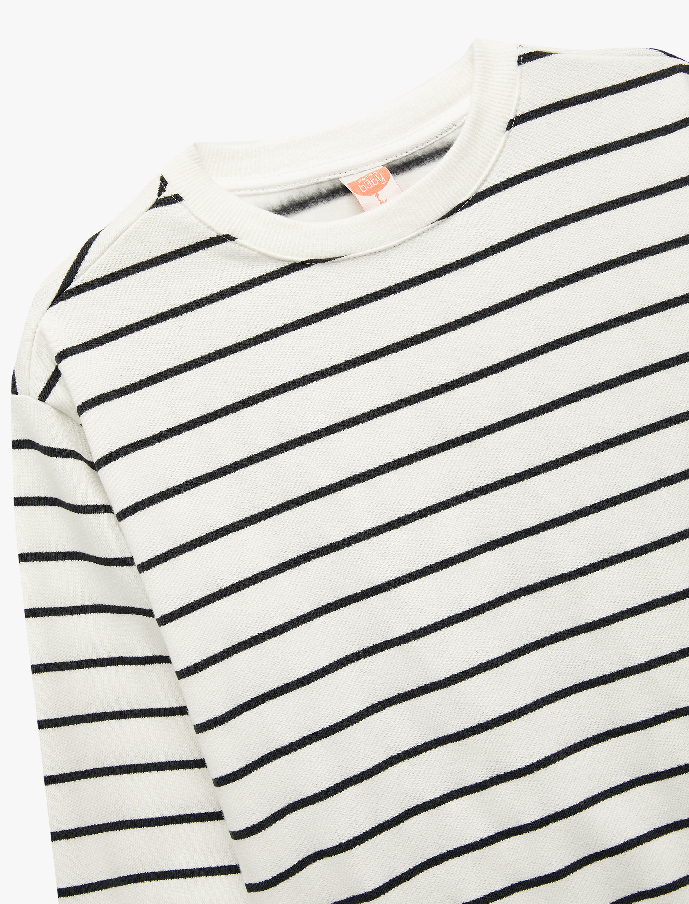  Erkek Bebek Şardonlu Uzun Kollu Bisiklet Yaka Sweatshirt