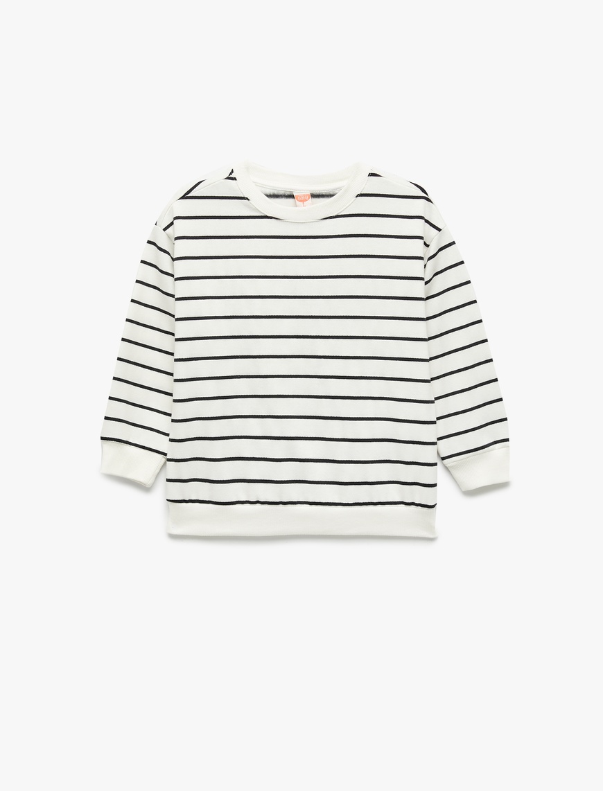  Erkek Bebek Şardonlu Uzun Kollu Bisiklet Yaka Sweatshirt