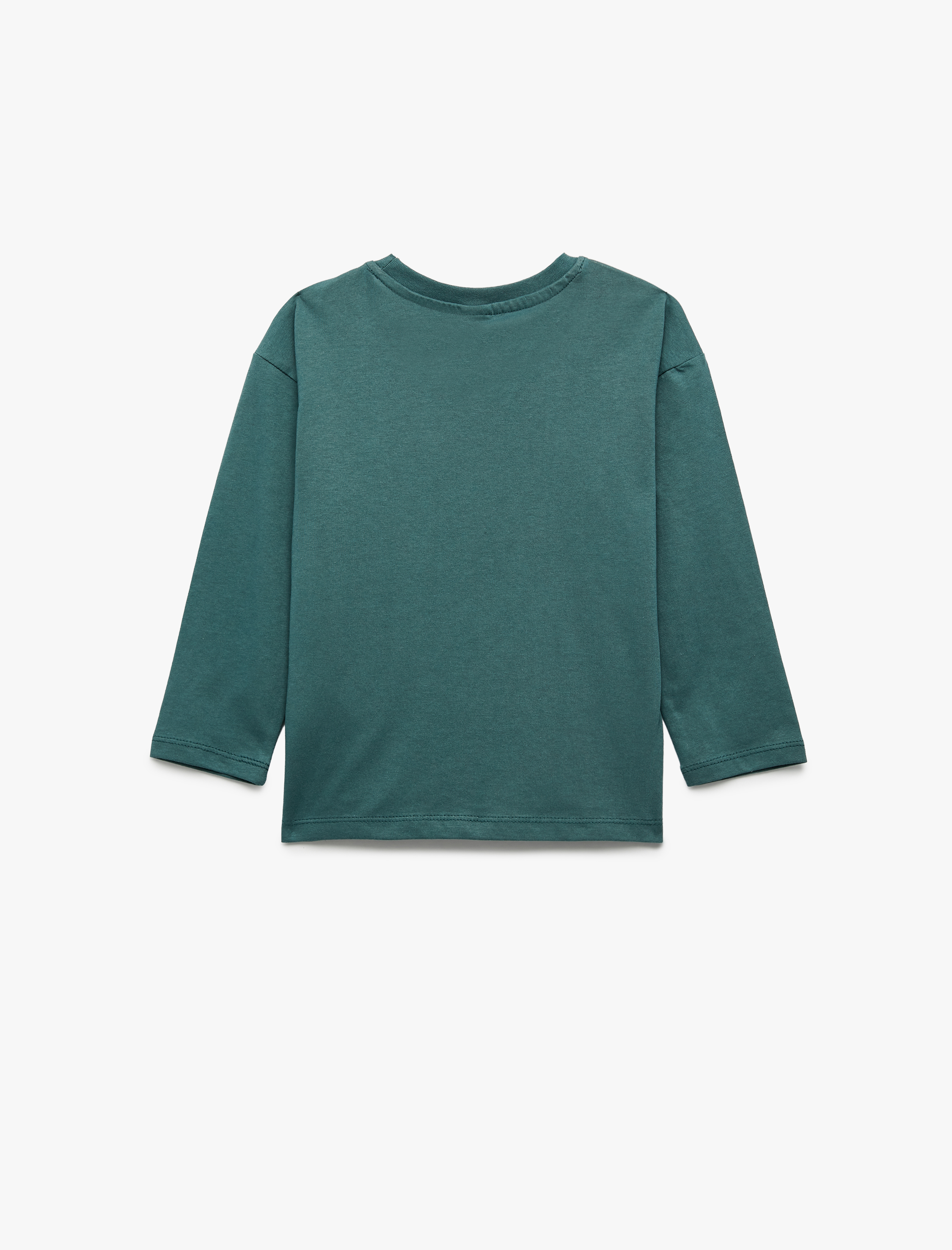  Erkek Bebek Bisiklet Yaka Uzun Kollu Nakışlı Pamuklu Tişört