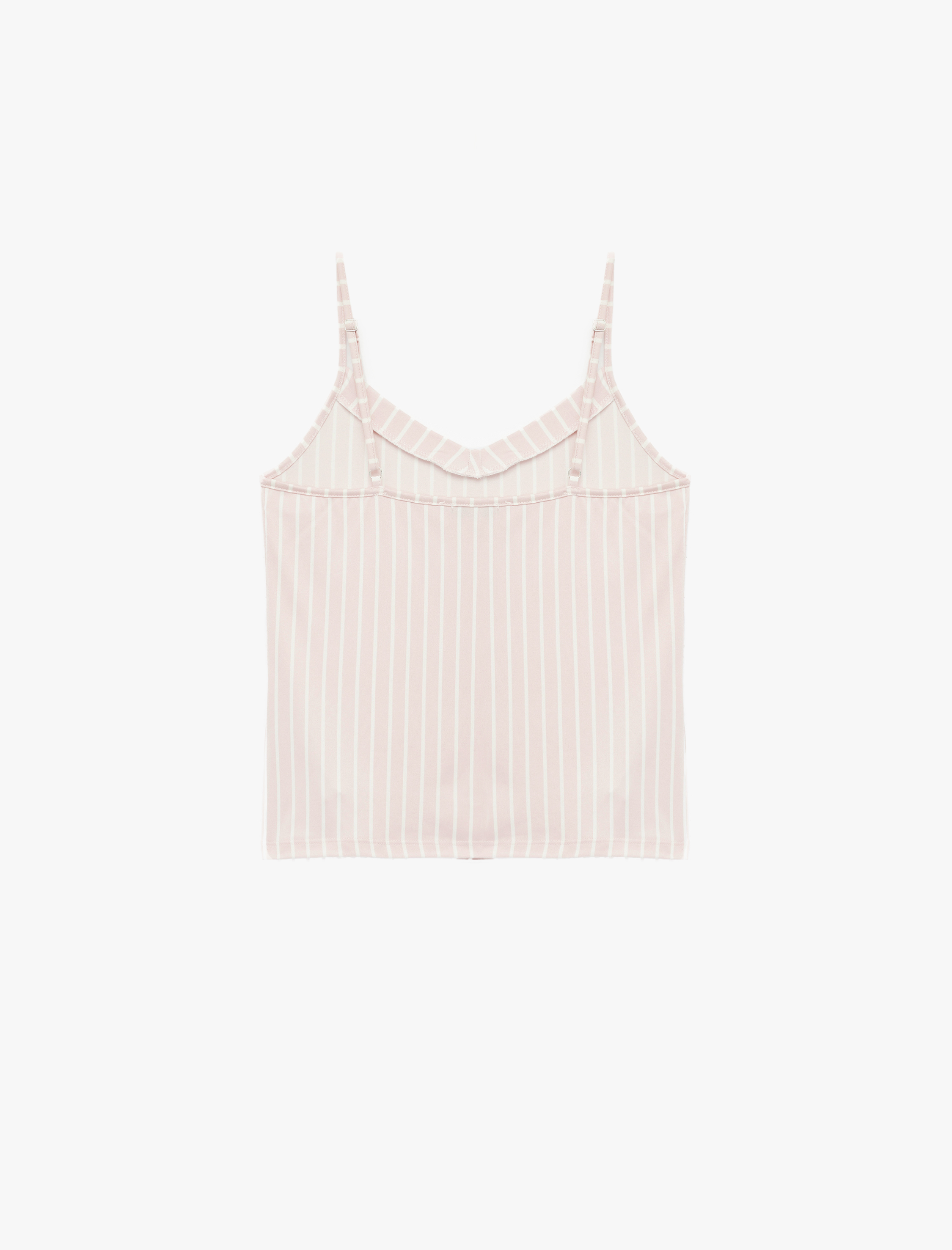 Rahat Kalıp V Yaka İnce Askılı Pijama Üstü