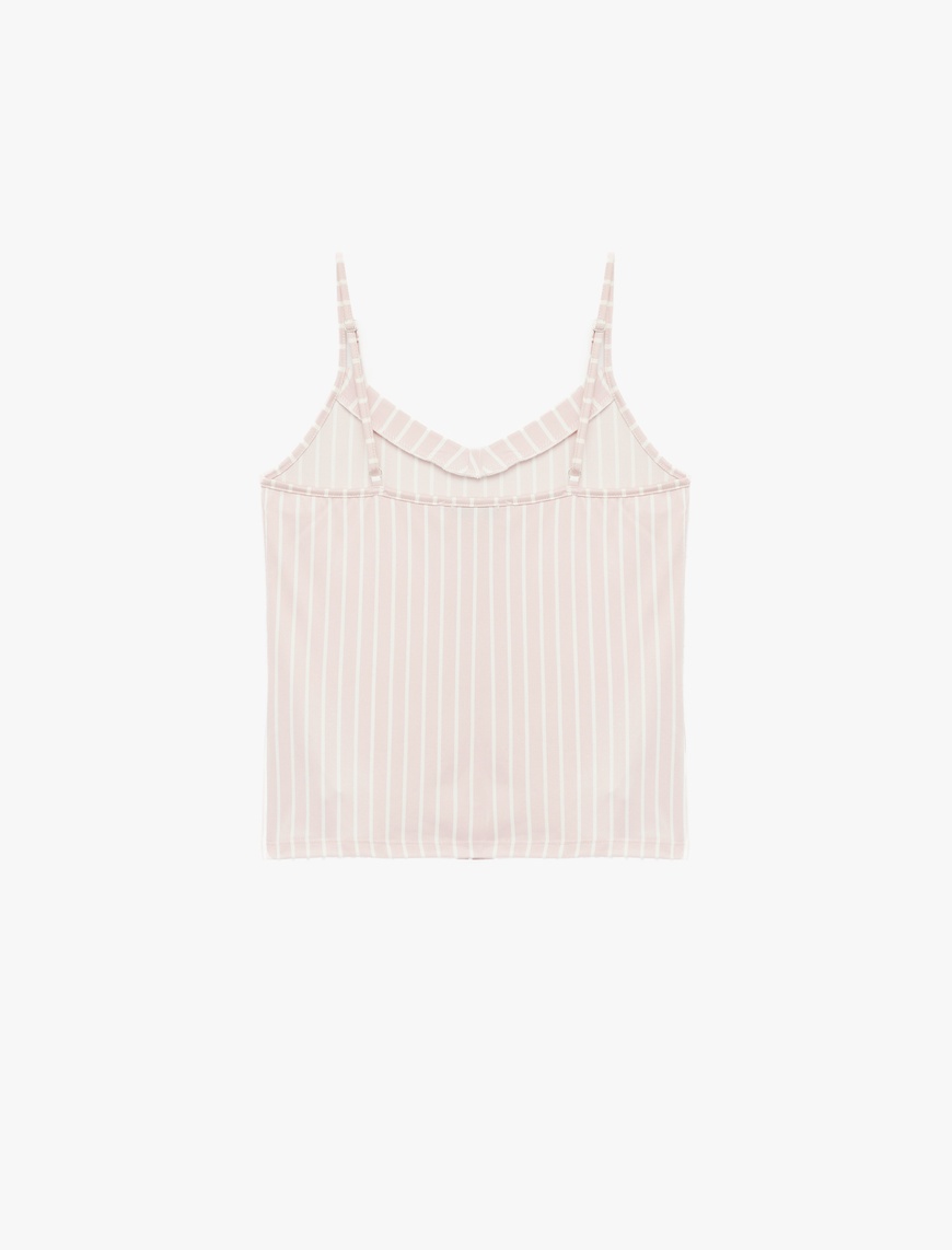   Rahat Kalıp V Yaka İnce Askılı Pijama Üstü