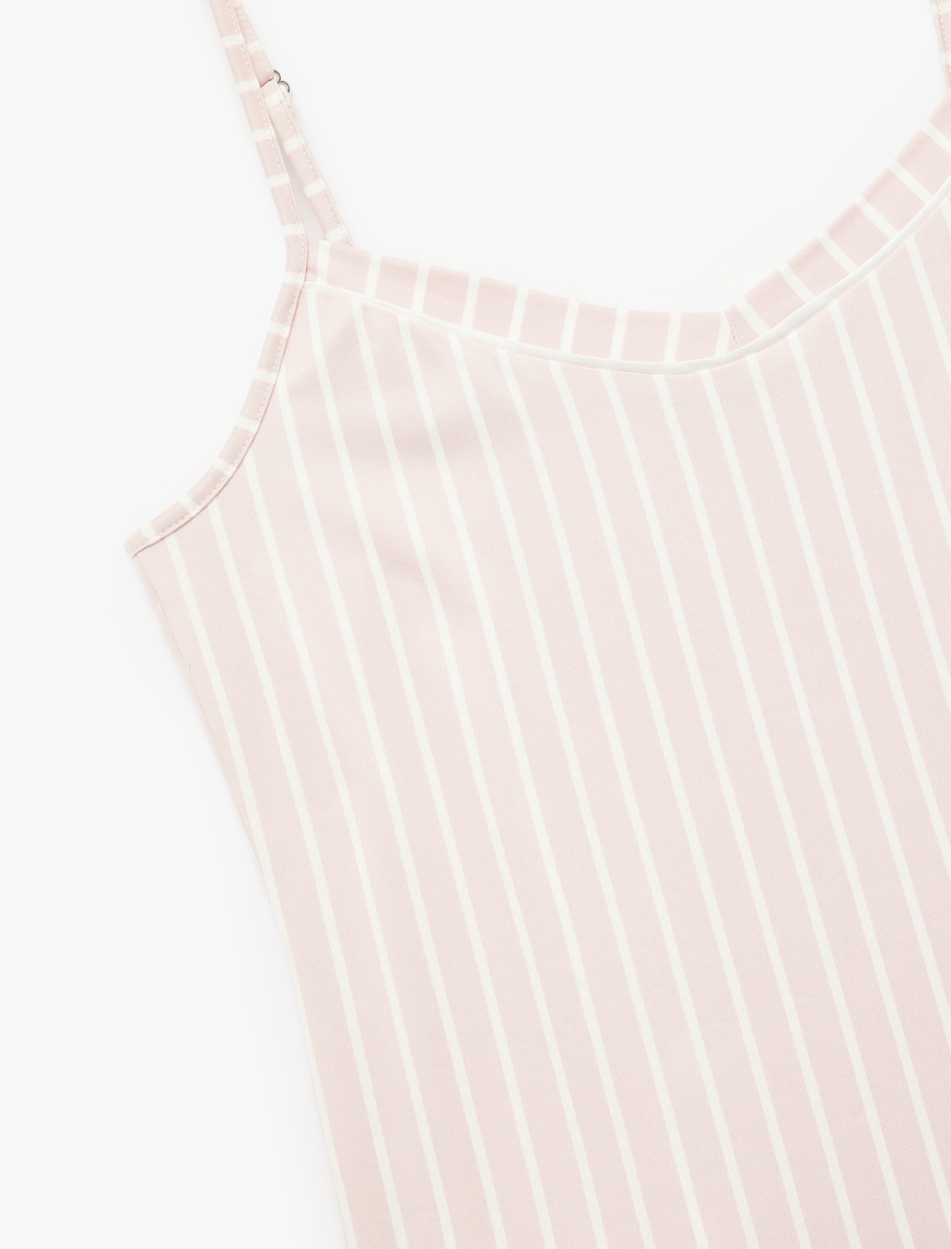  Rahat Kalıp V Yaka İnce Askılı Pijama Üstü