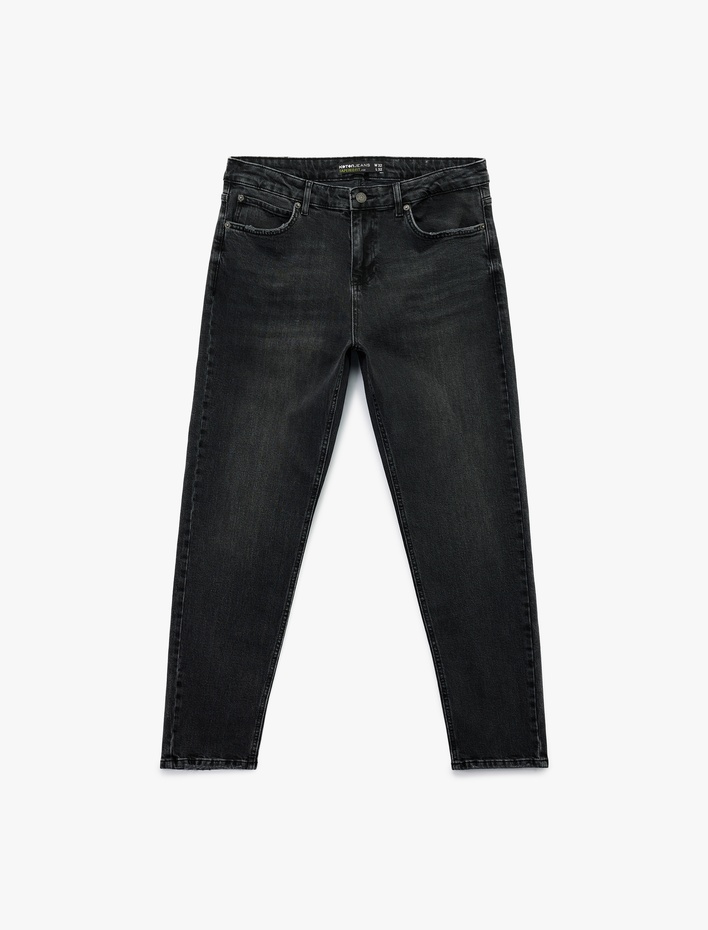  Pamuklu Normal Bel Tapered Fit Jean Pantolon