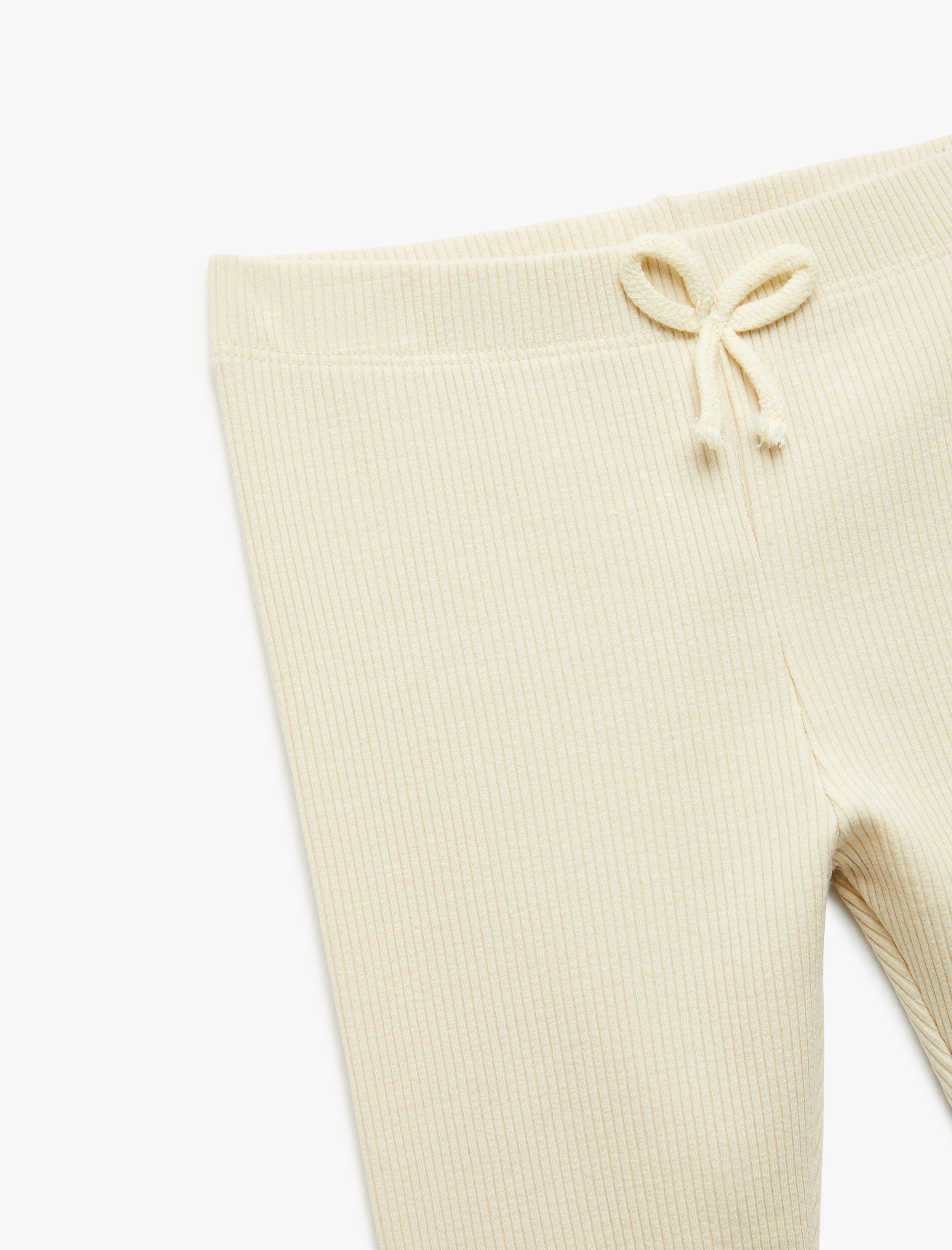  Kız Çocuk Kaşkorse Beli Lastikli Bağlama Detaylı Pamuklu Dar Kalıp Tayt