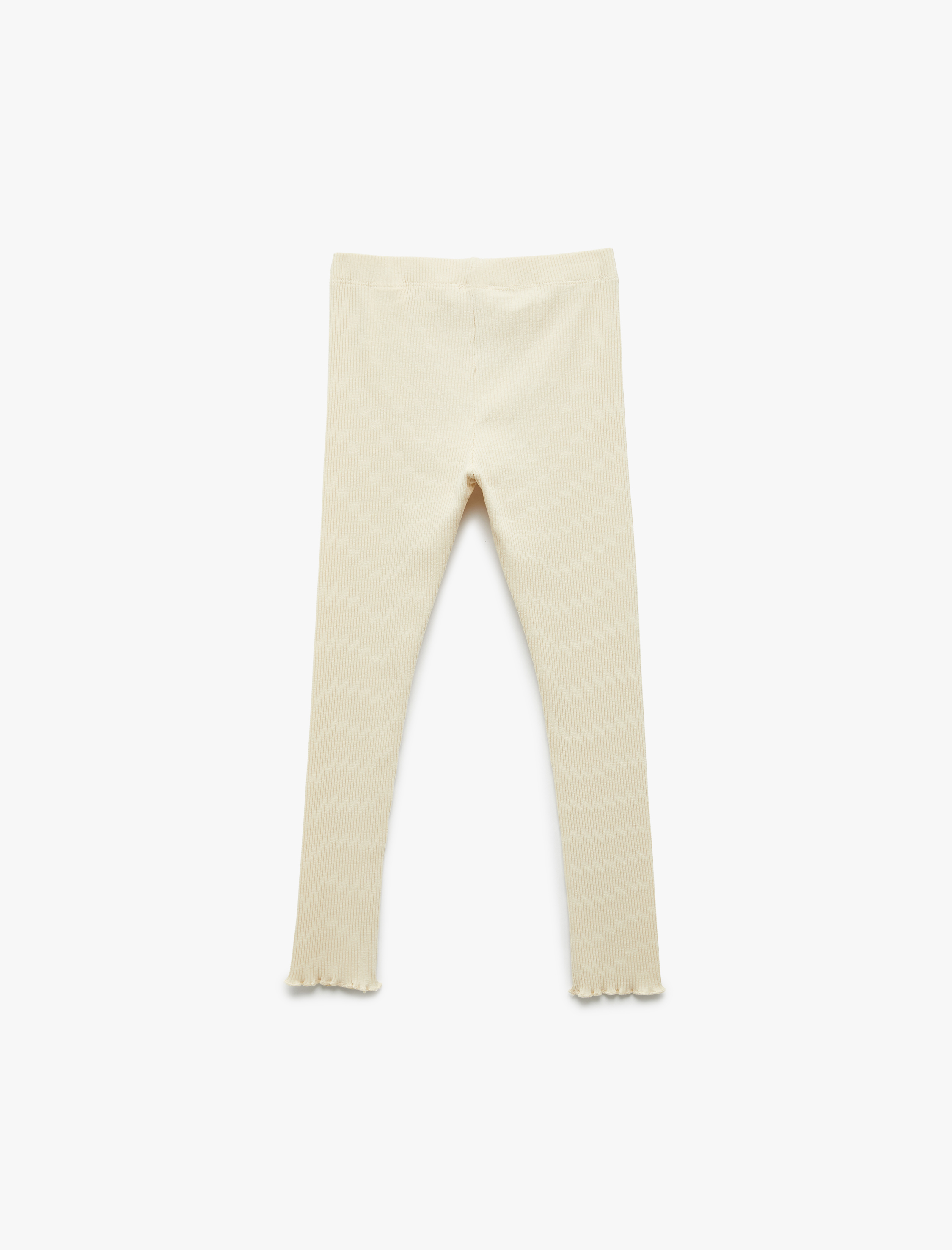  Kız Çocuk Kaşkorse Beli Lastikli Bağlama Detaylı Pamuklu Dar Kalıp Tayt