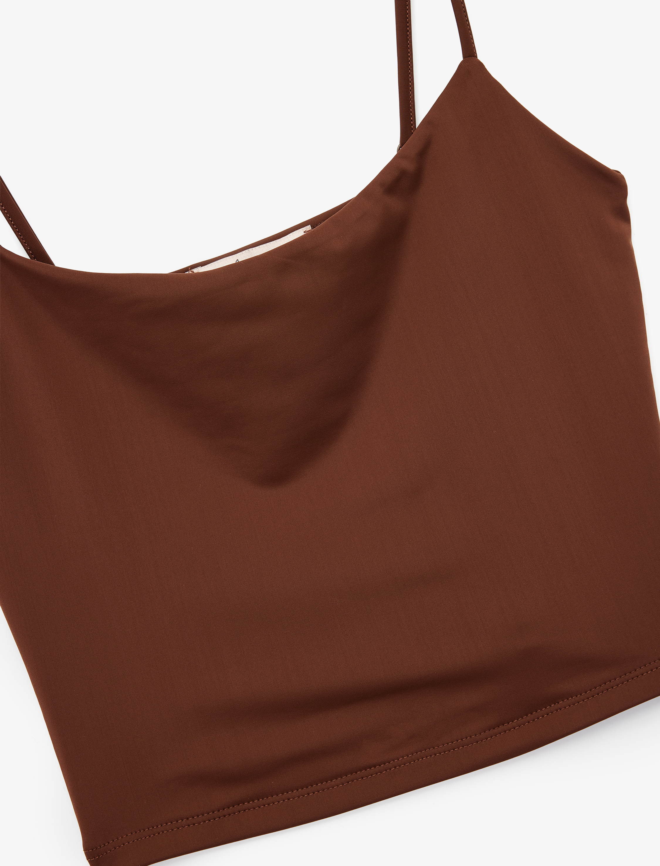   Skinny Fit İnce Askılı Crop Pijama Üstü