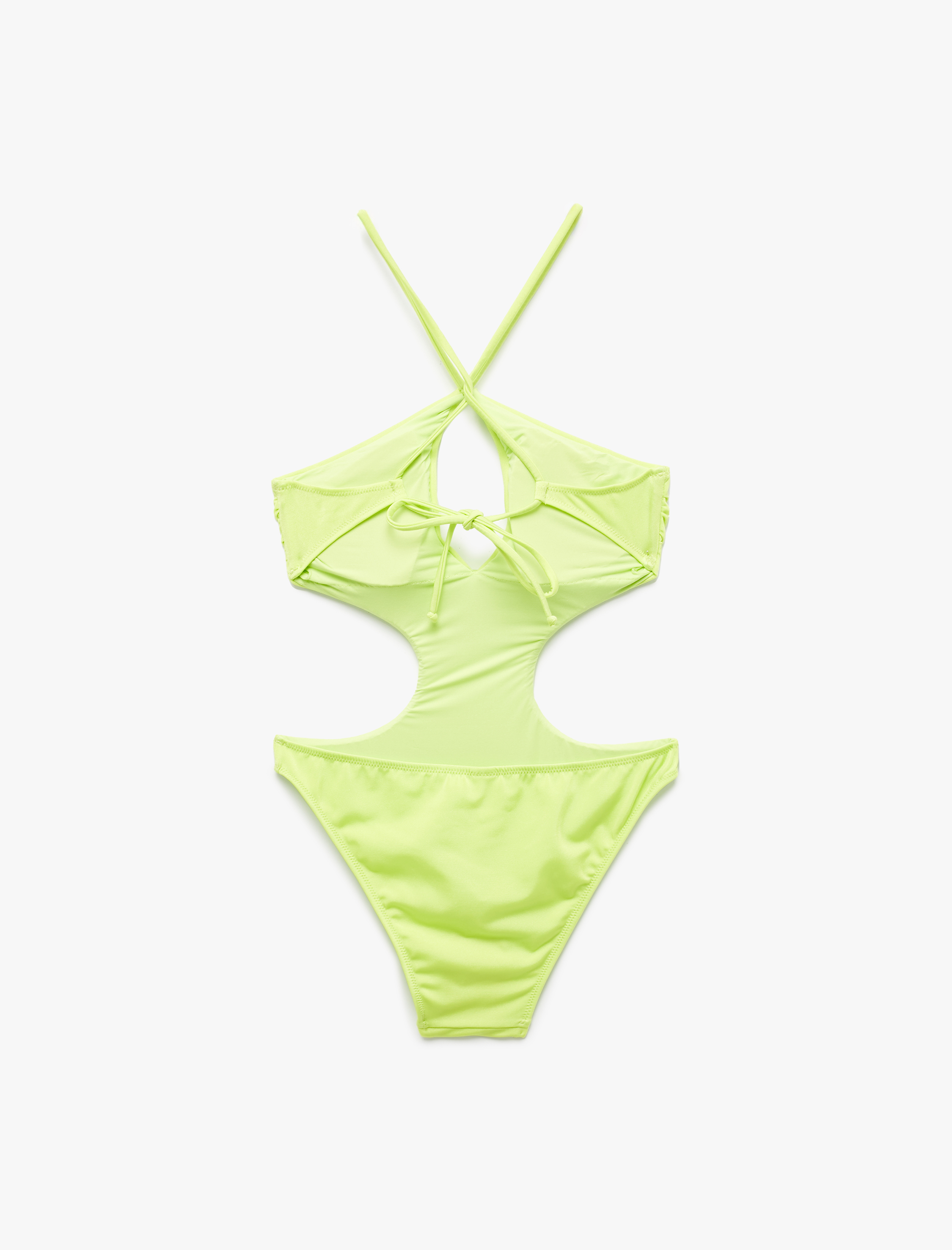   İp Askılı Halter Yaka Parlak Mayokini