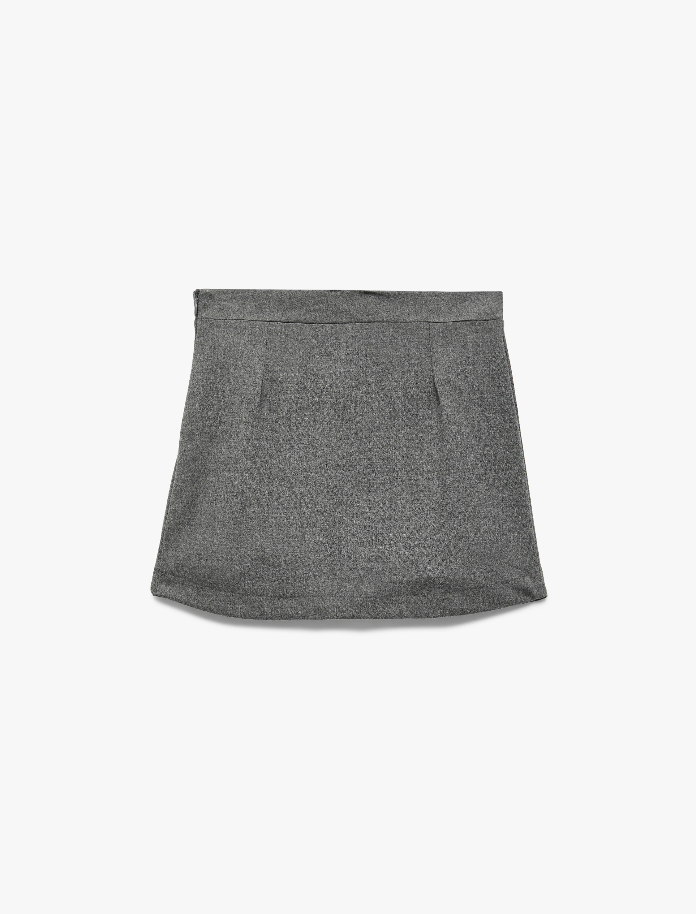  Kız Çocuk Fiyonklu Viskon Karışımlı Kalın Pileli Mini Etek