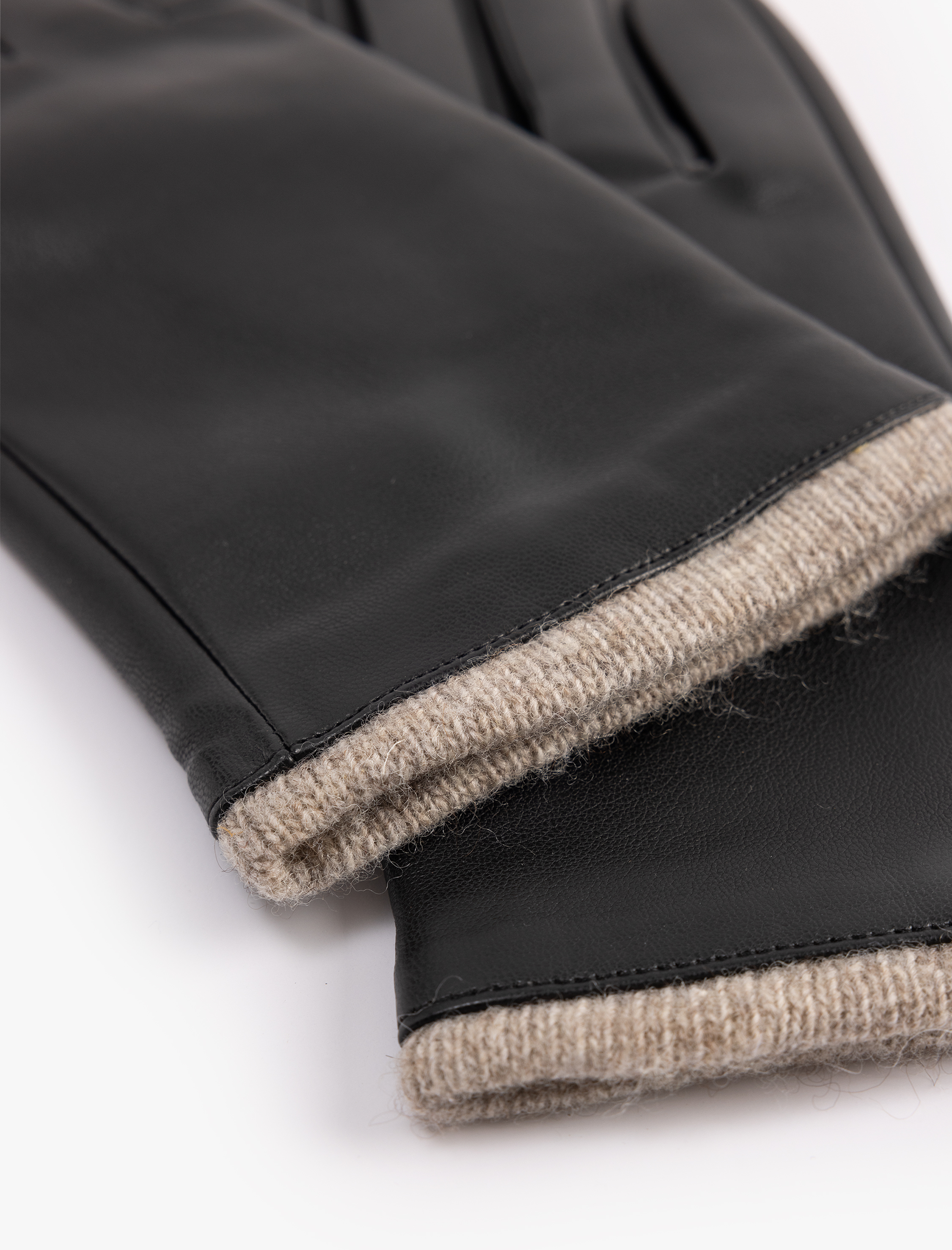  Kadın Suni Deri Kumaş Detaylı Eldiven