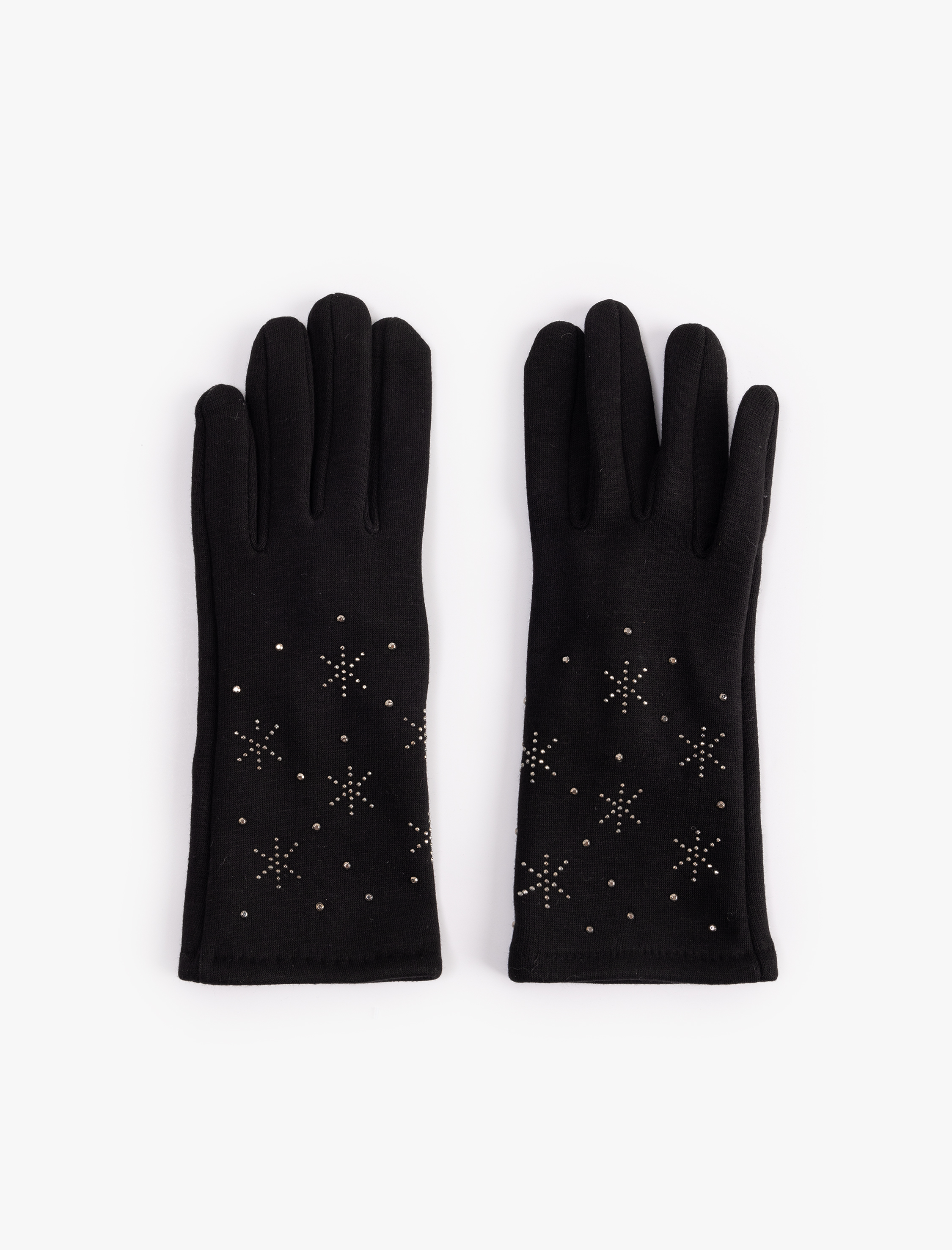  Kadın Taş Detaylı Kış Temalı Eldiven