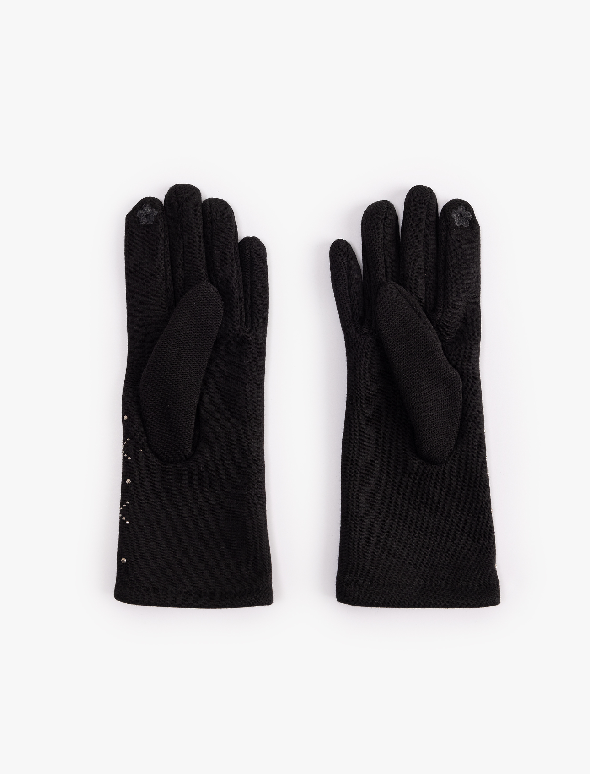  Kadın Taş Detaylı Kış Temalı Eldiven
