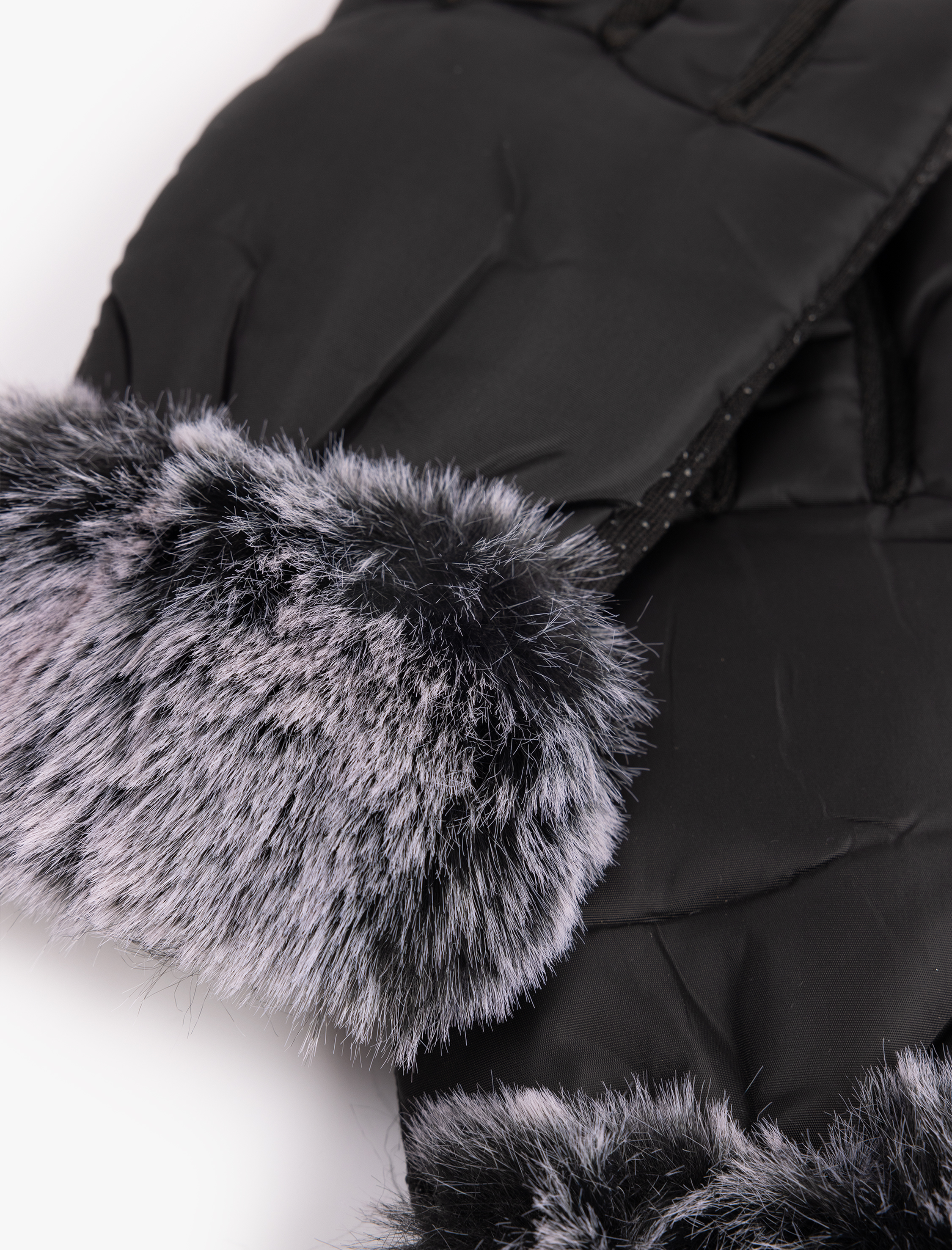  Kadın Taşlı Suni Kürk Detaylı Şişme Kayak Eldiveni