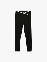 Yüksek Bel Kemer Detaylı Slim Fit Spor Tayt