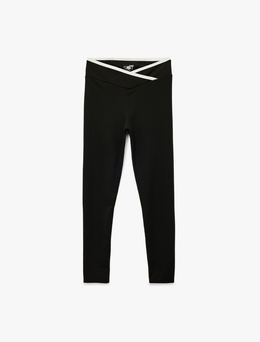   Yüksek Bel Kemer Detaylı Slim Fit Spor Tayt