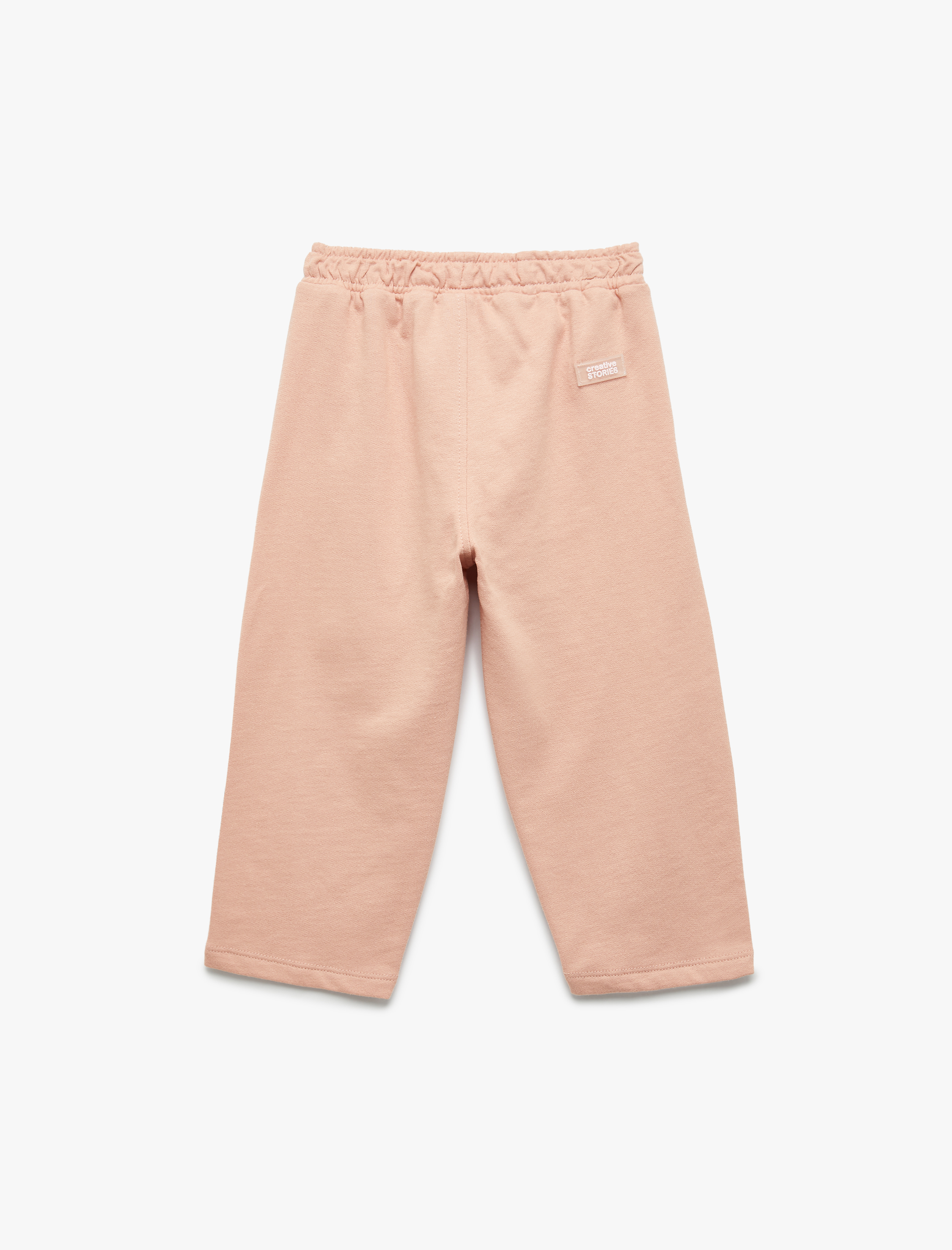  Kız Bebek Şardonlu Beli Bağlamalı Pamuklu Basic Eşofman Altı