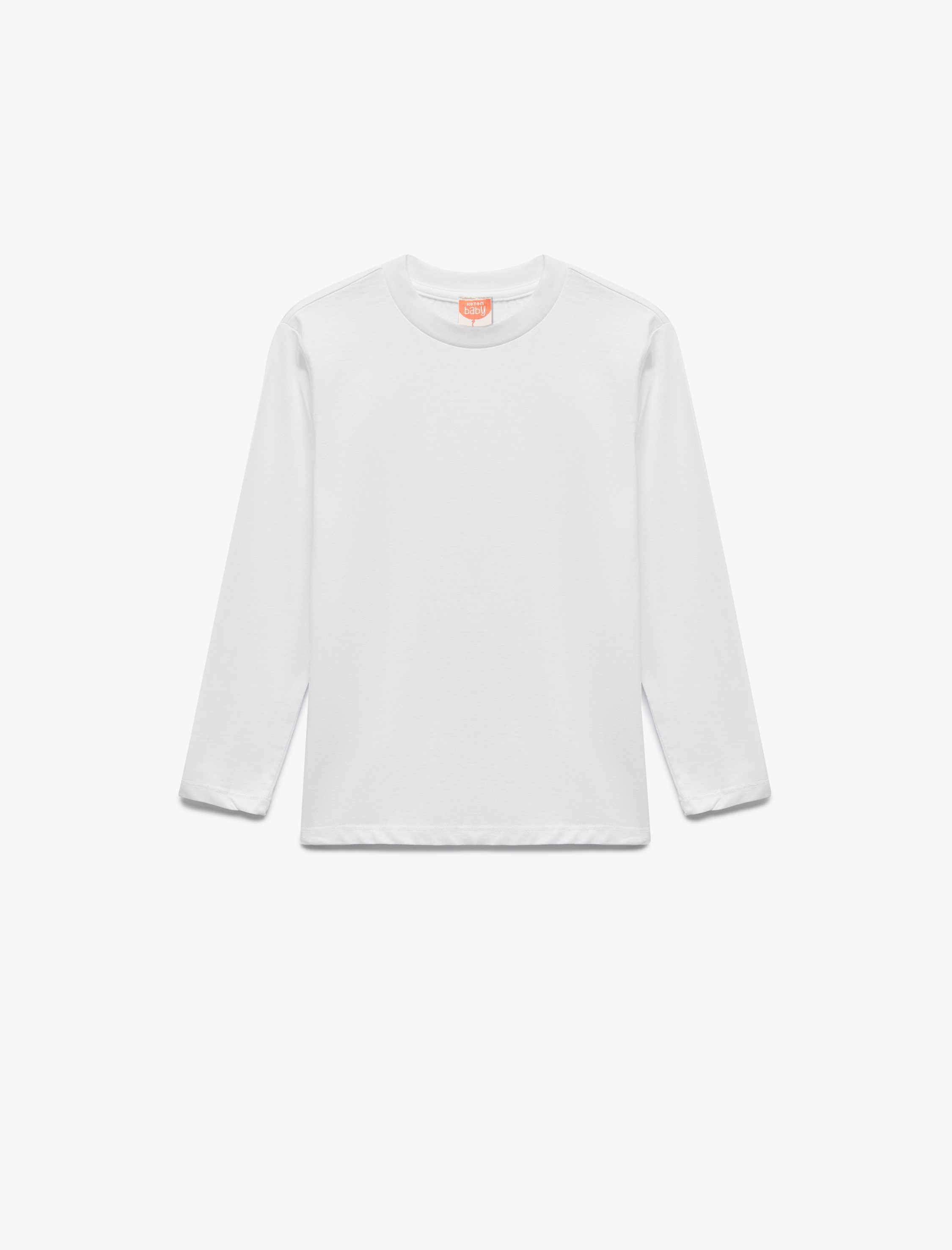  Erkek Bebek Uzun Kollu Bisiklet Yaka Pamuklu 5'li Tişört Seti