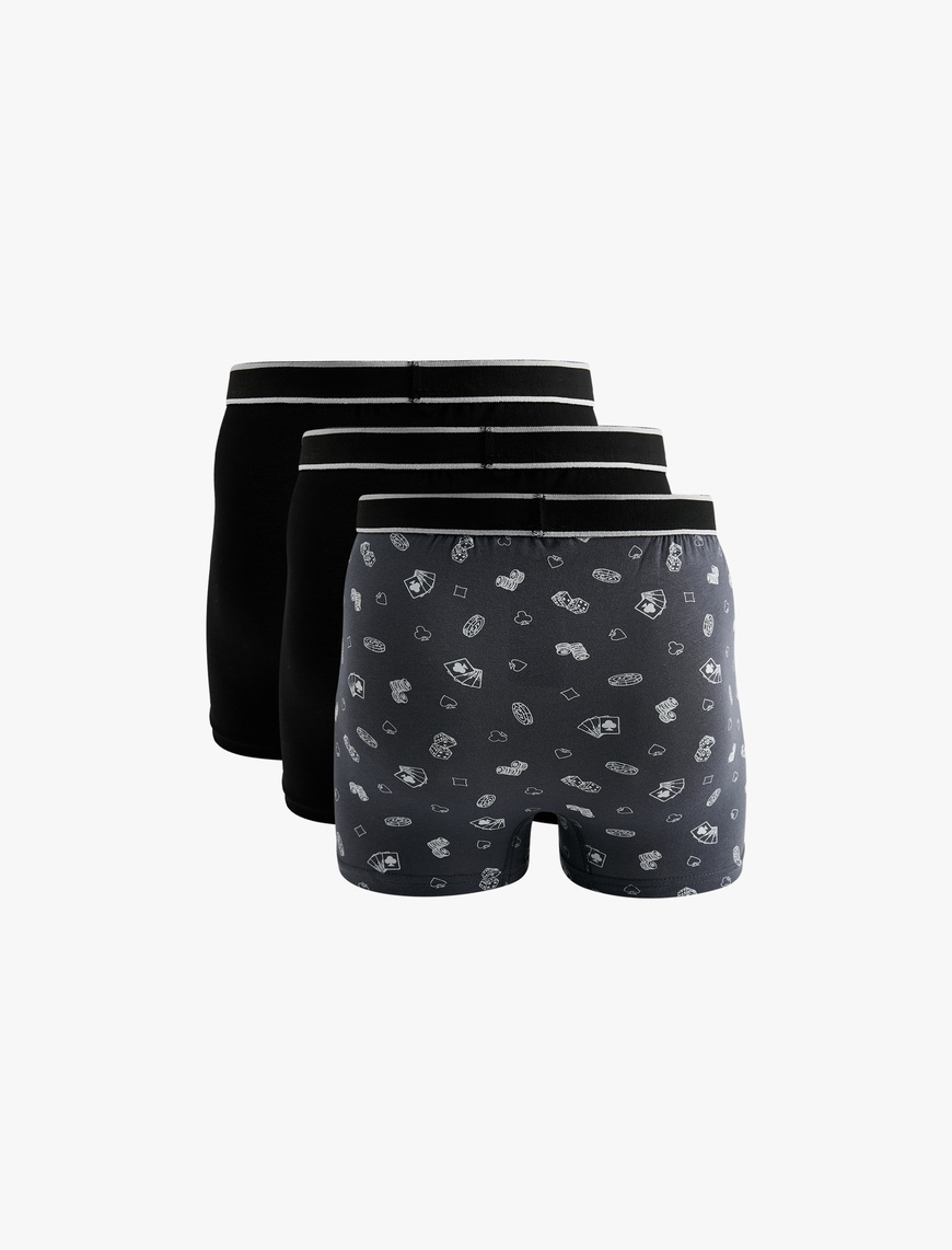   Pamuklu Desenli 3'lü Boxer Seti