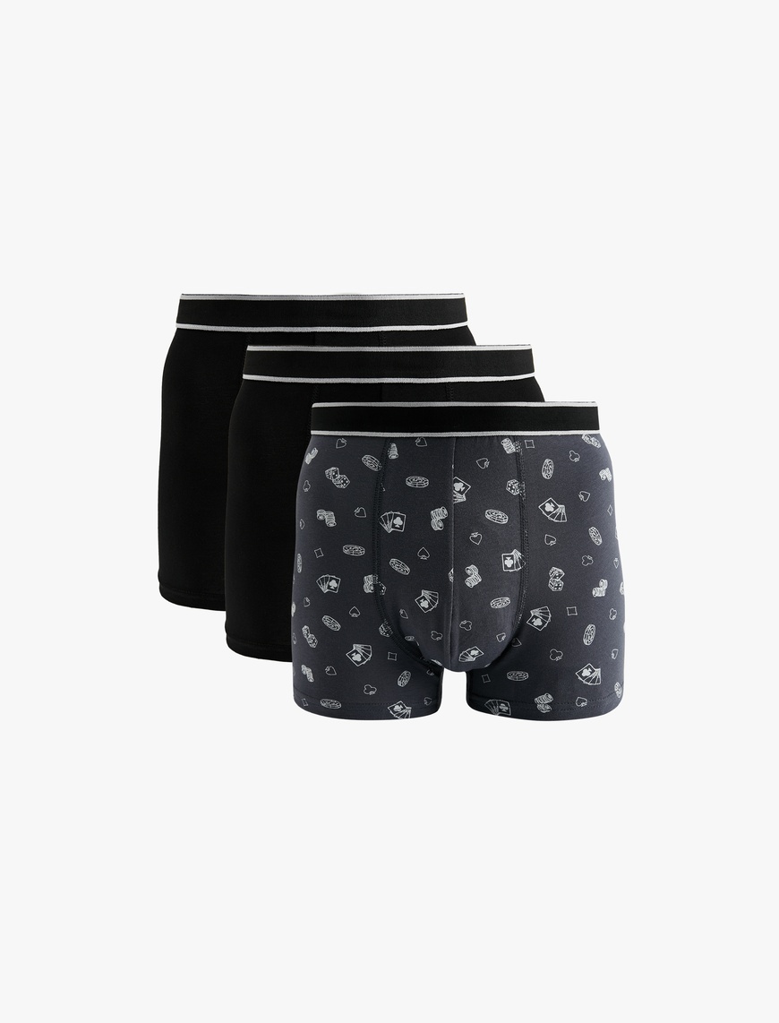   Pamuklu Desenli 3'lü Boxer Seti