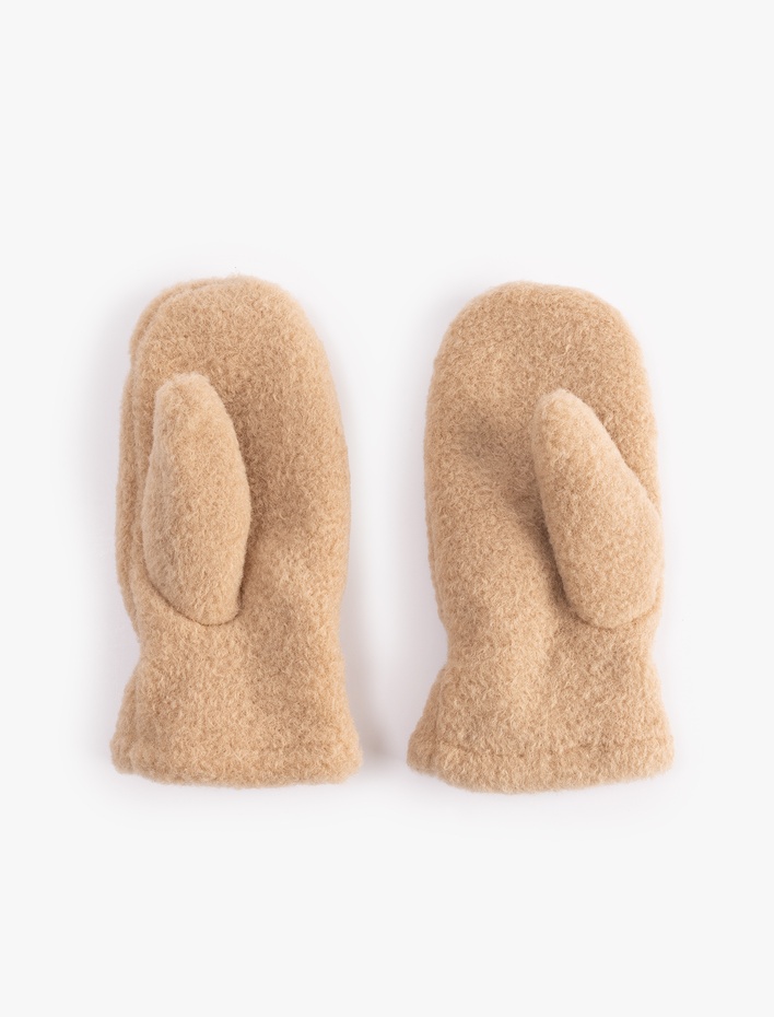 Kadın İçi Suni Kürklü Tek Parmak Kayak Eldiveni