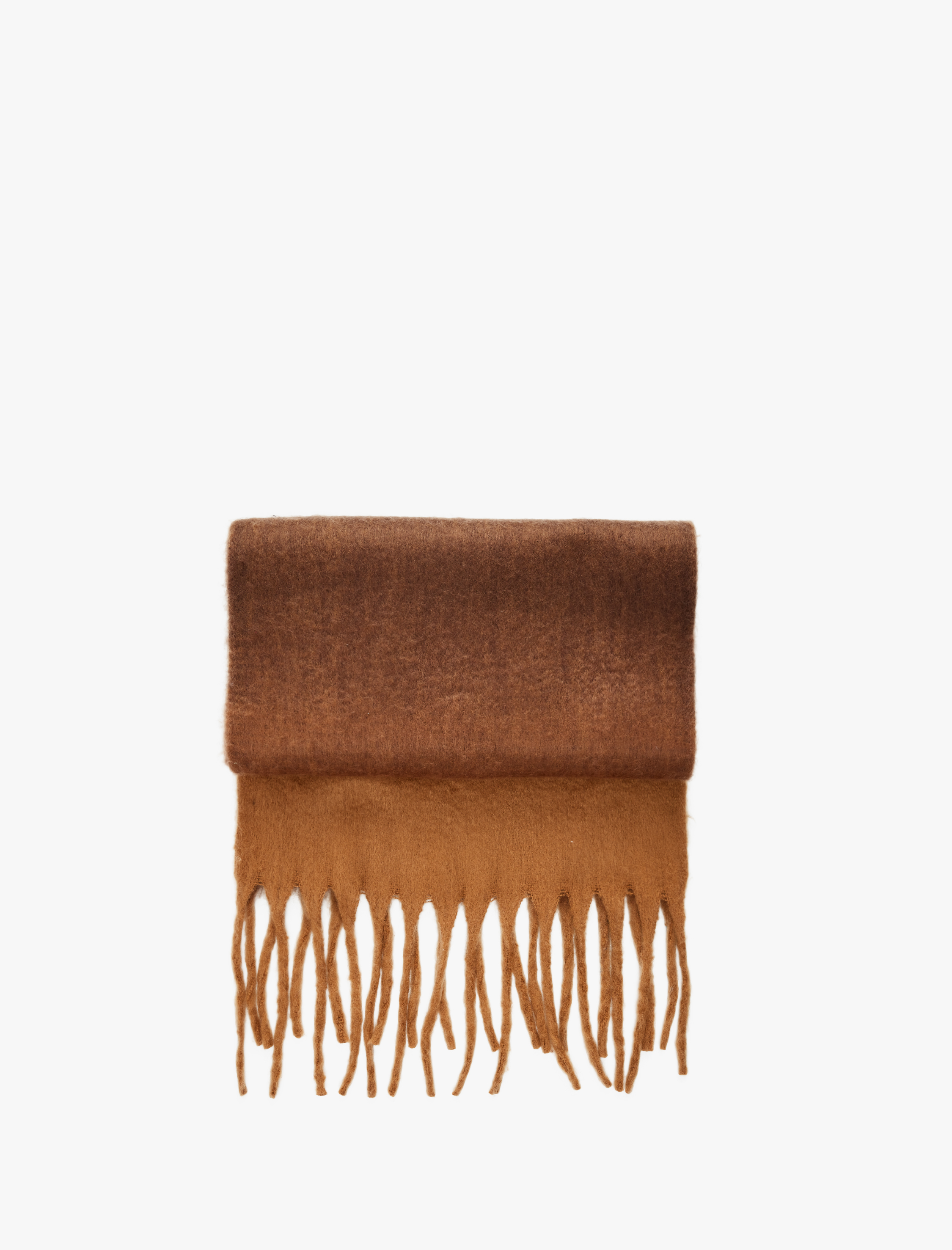  Kadın Yumuşak Dokulu Renk Bloklu Püsküllü Uzun Atkı