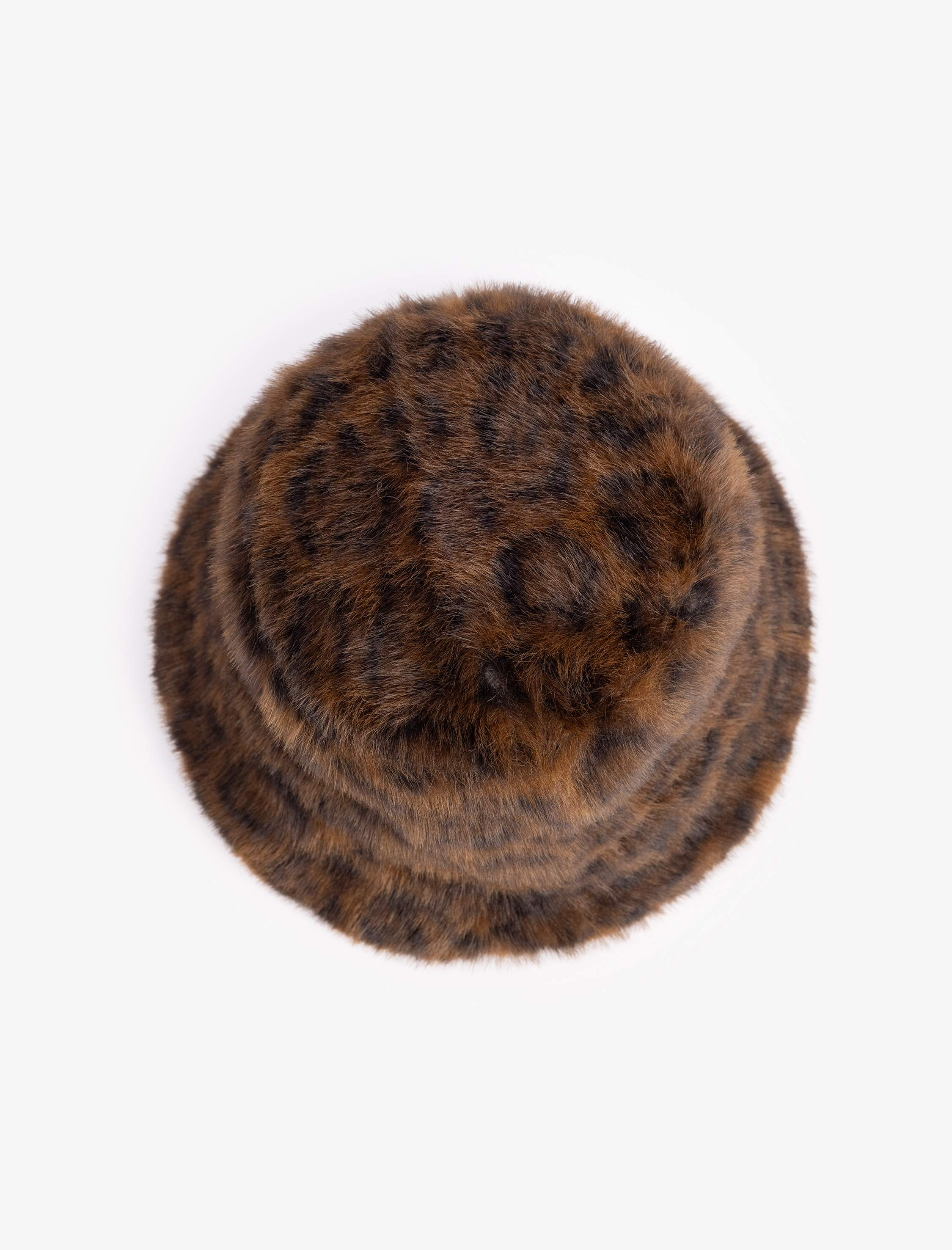  Kadın Leopar Desenli Suni Kürk Bucket Şapka