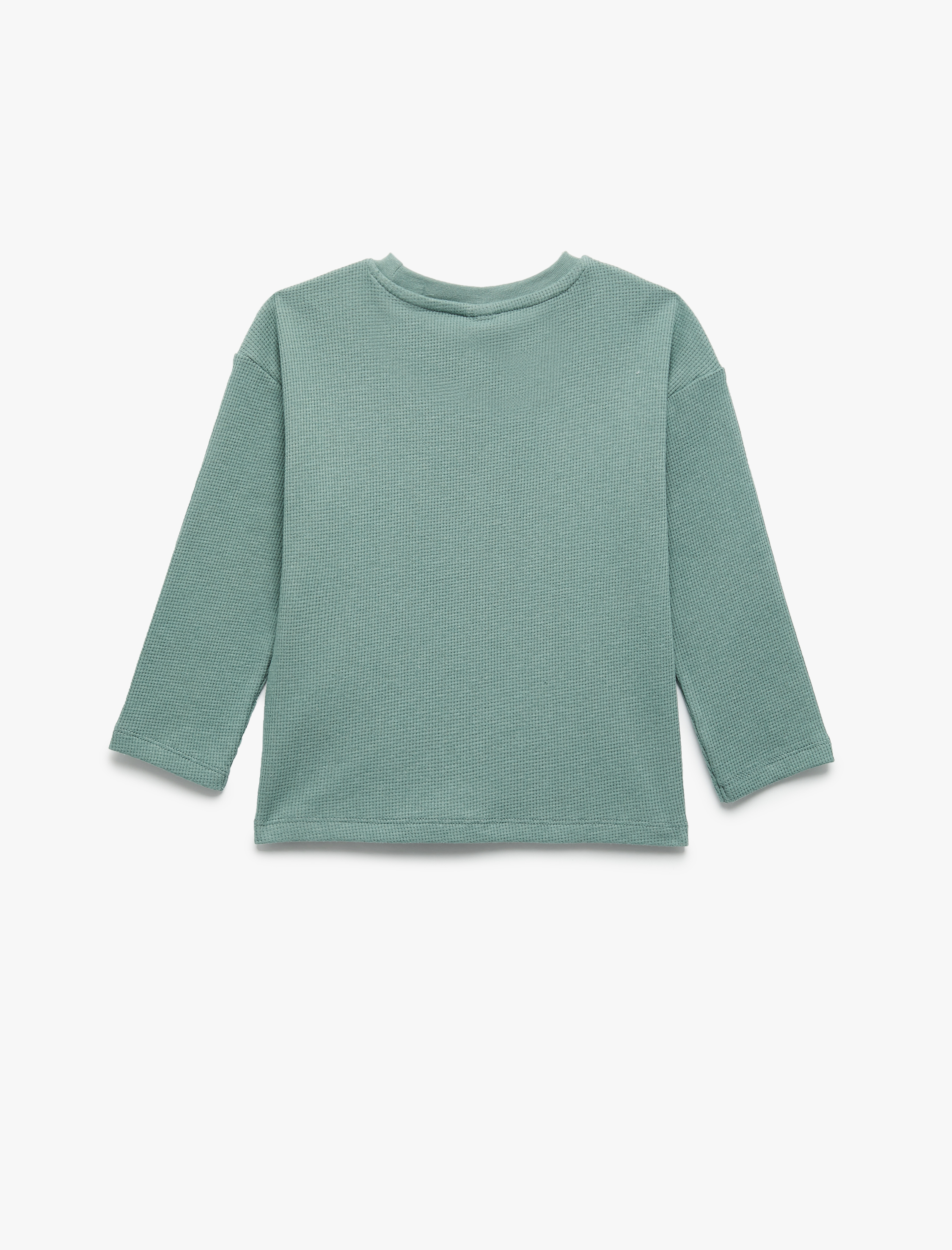  Erkek Bebek Pamuklu Hayvan Baskılı Bisiklet Yaka Uzun Kollu Tişört