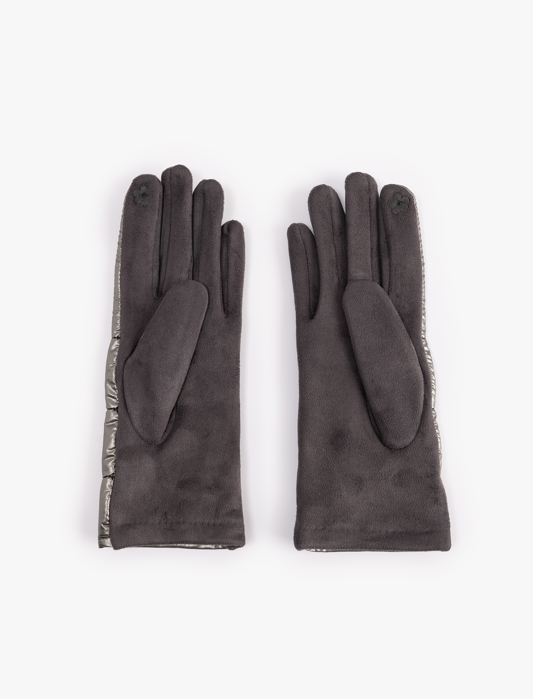  Kadın Suni Süet Metalik Parlak Görünümlü Şişme Eldiven