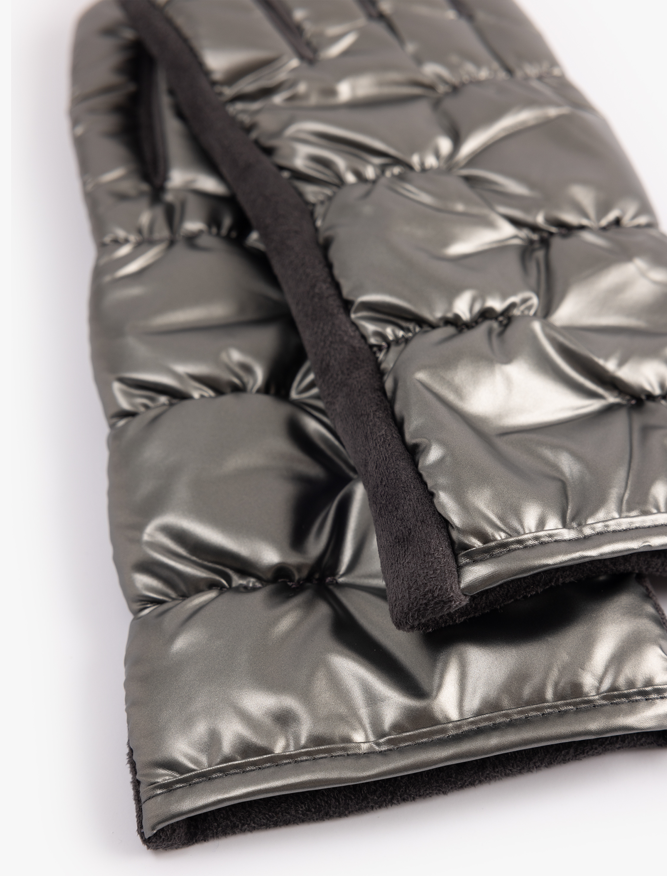  Kadın Suni Süet Metalik Parlak Görünümlü Şişme Eldiven