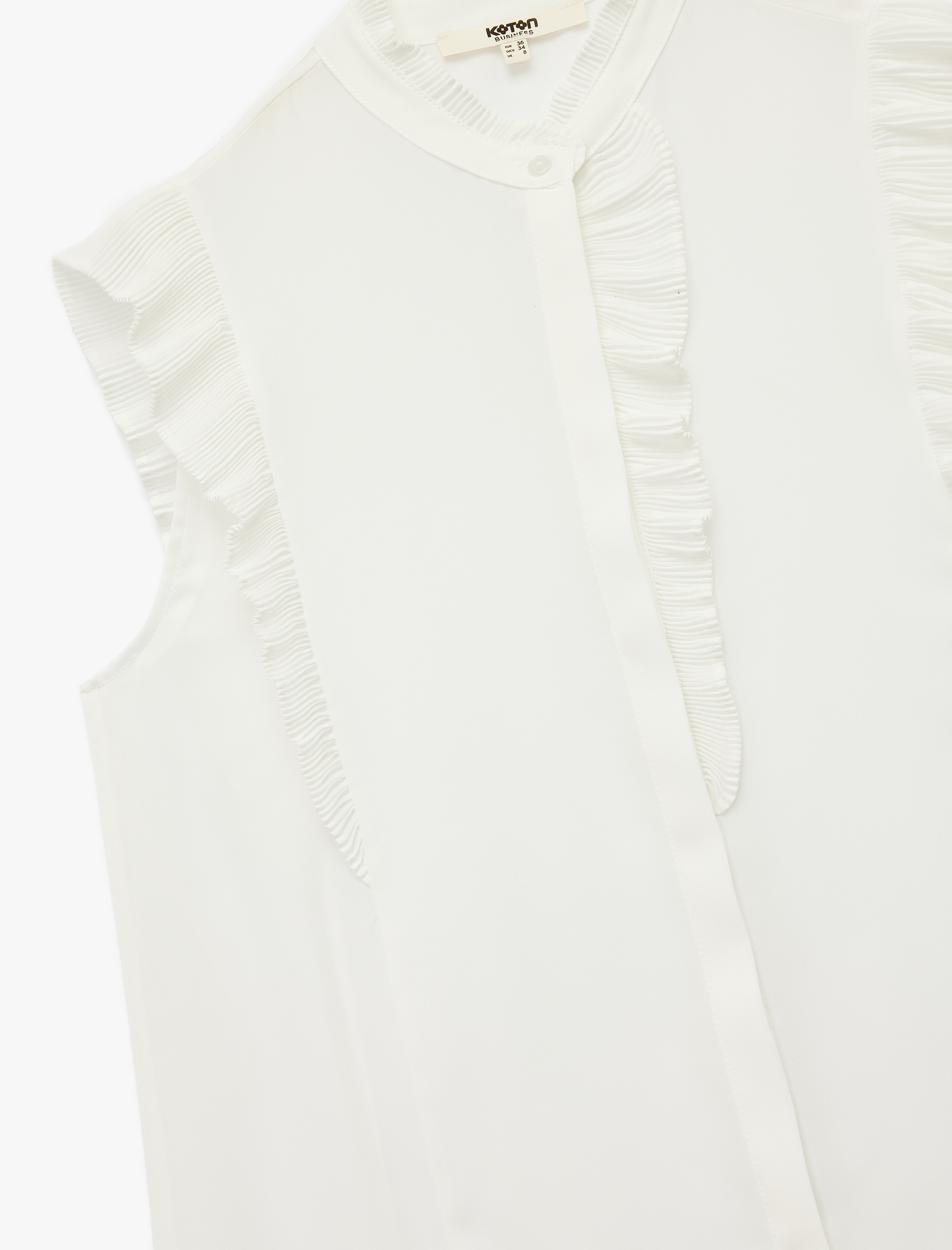   Regular Fit Hakim Yaka Kolsuz Fırfırlı Krep Gömlek