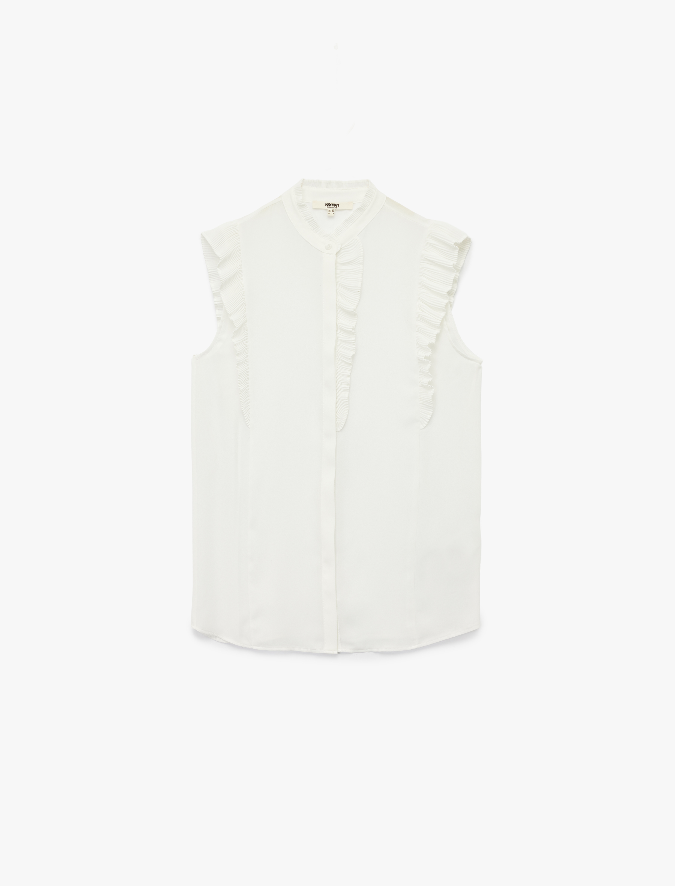   Regular Fit Hakim Yaka Kolsuz Fırfırlı Krep Gömlek