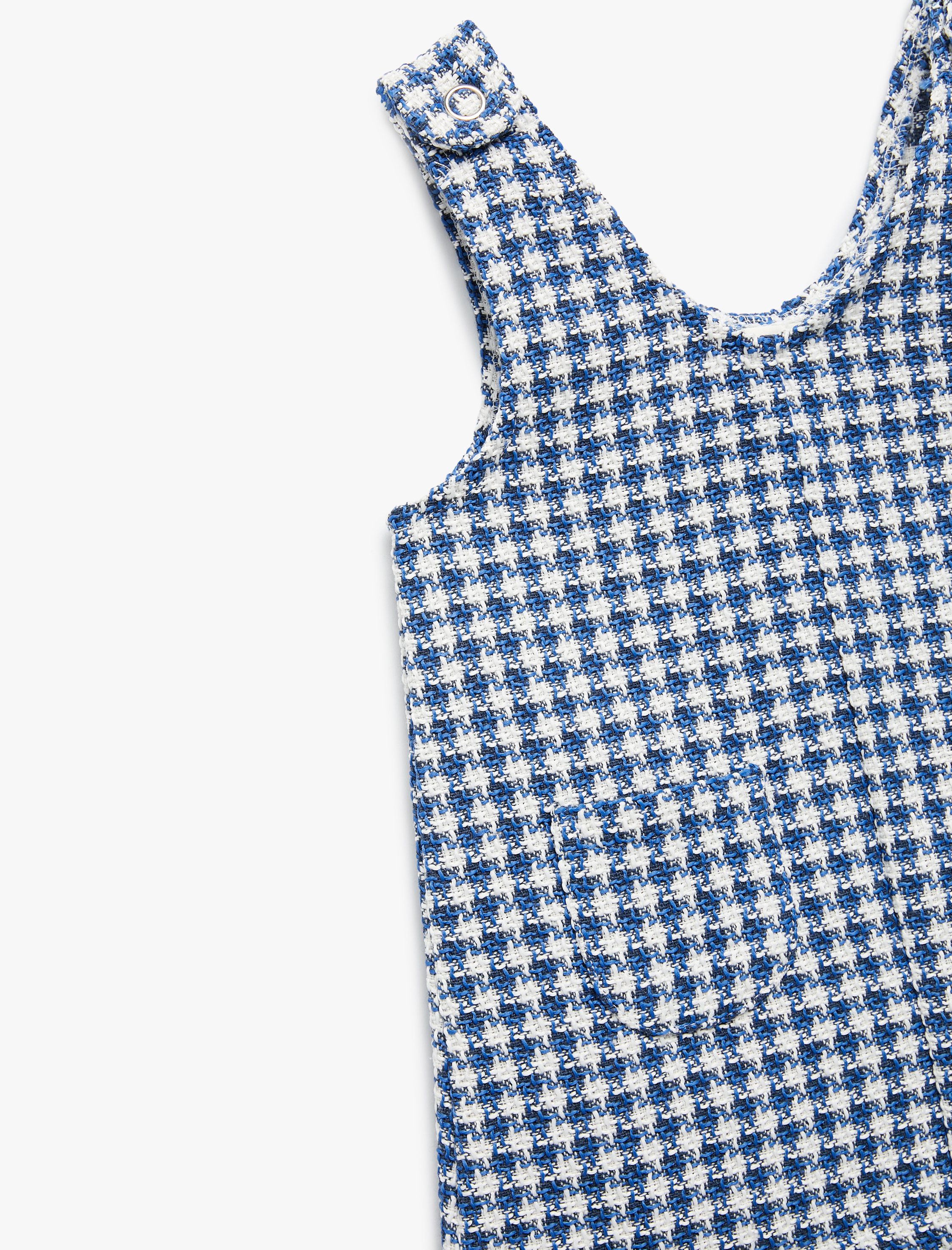  Kız Bebek Cepli V Yaka Kolsuz Pötikareli Tüvit Jile Salopet Elbise