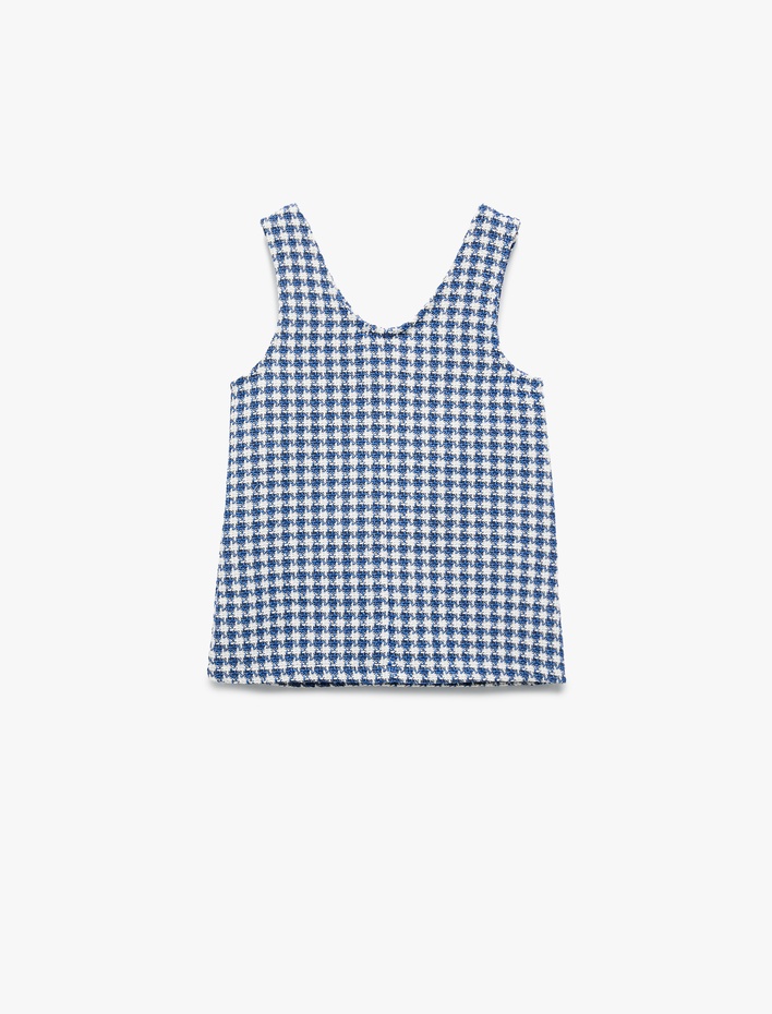 Kız Bebek Cepli V Yaka Kolsuz Pötikareli Tüvit Jile Salopet Elbise