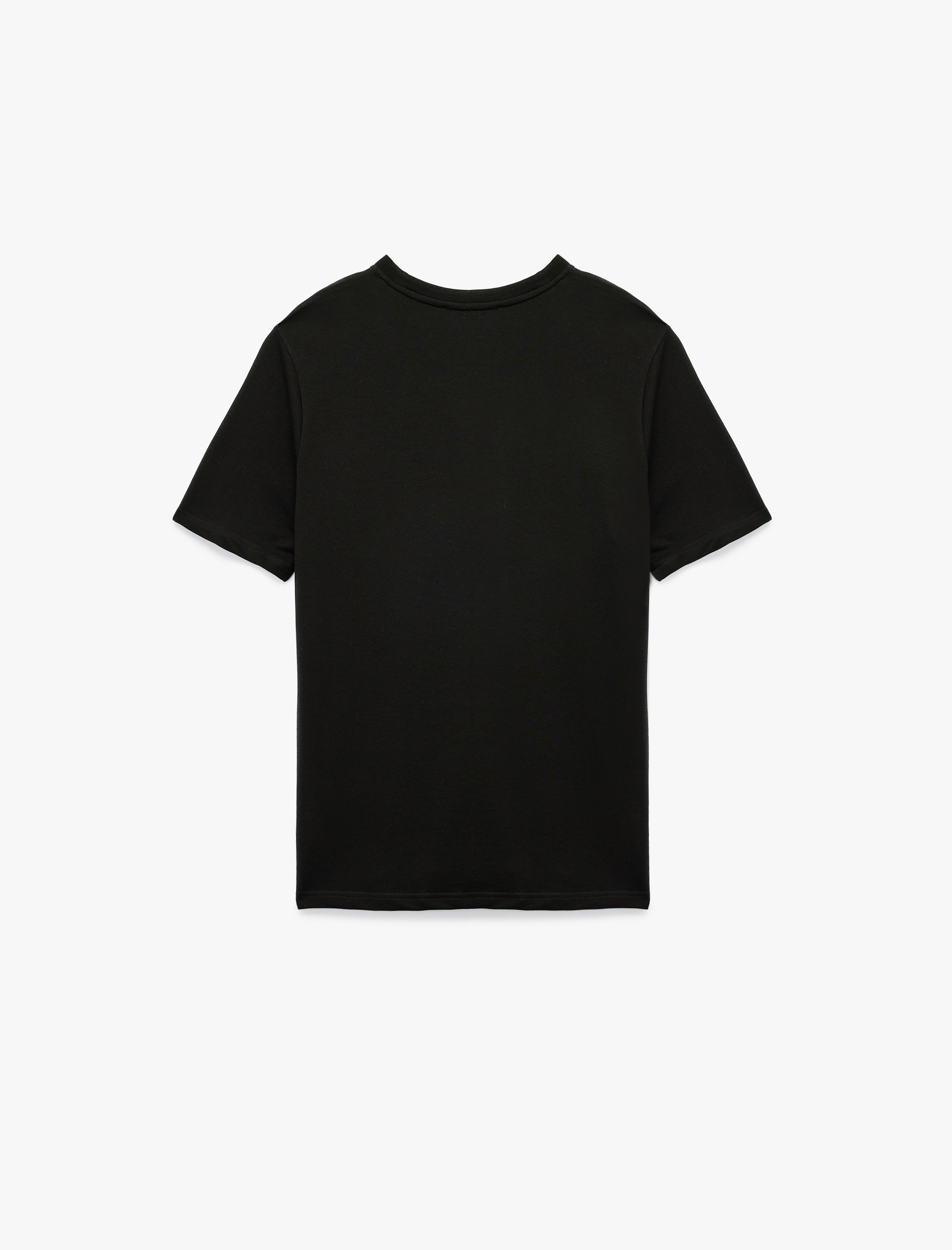   Regular Fit Kısa Kollu Bisiklet Yaka Baskılı Pamuklu Spor Tişört