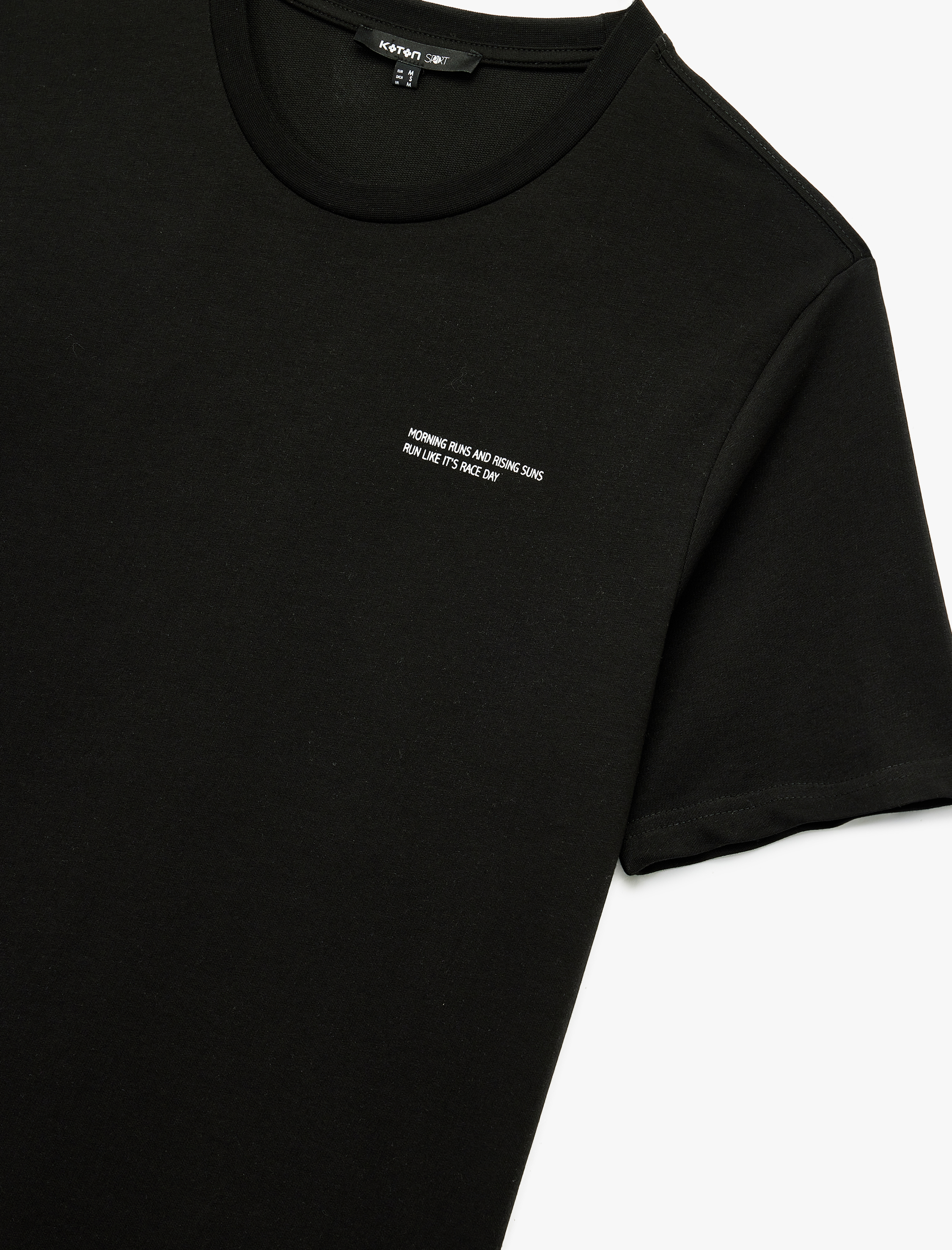   Regular Fit Kısa Kollu Bisiklet Yaka Baskılı Pamuklu Spor Tişört