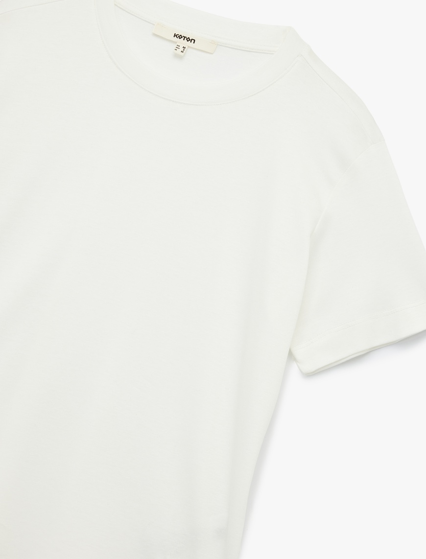   Pamuk Modal Karışımlı Slim Fit Kısa Kollu Bisiklet Yaka Basic Tişört