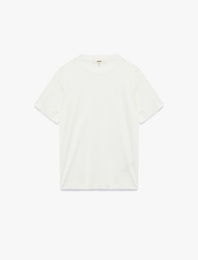 Pamuk Modal Karışımlı Slim Fit Kısa Kollu Bisiklet Yaka Basic Tişört
