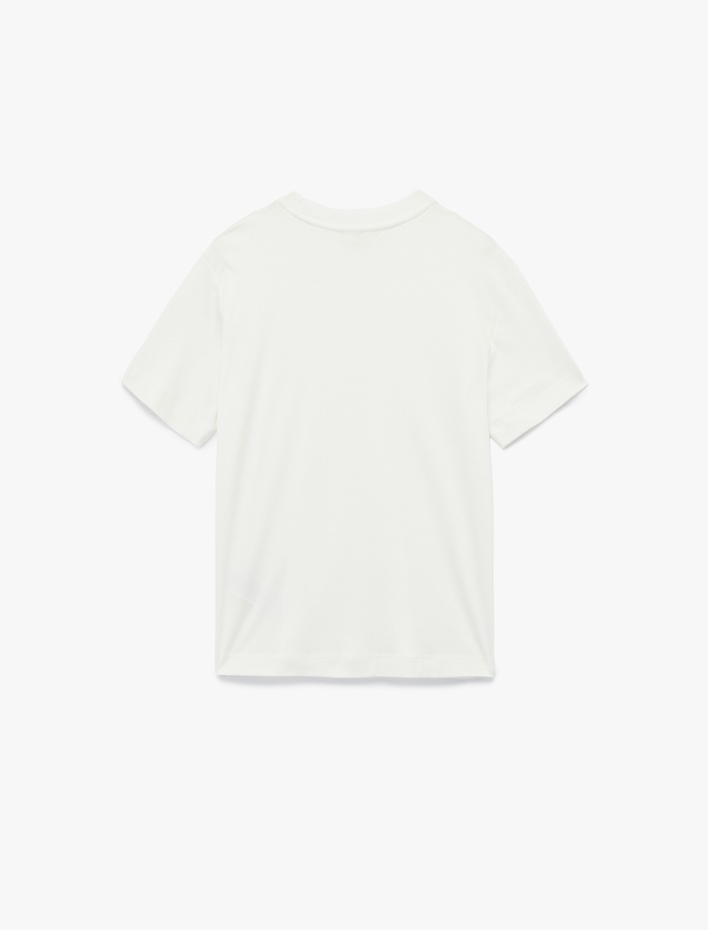  Pamuk Modal Karışımlı Slim Fit Kısa Kollu Bisiklet Yaka Basic Tişört