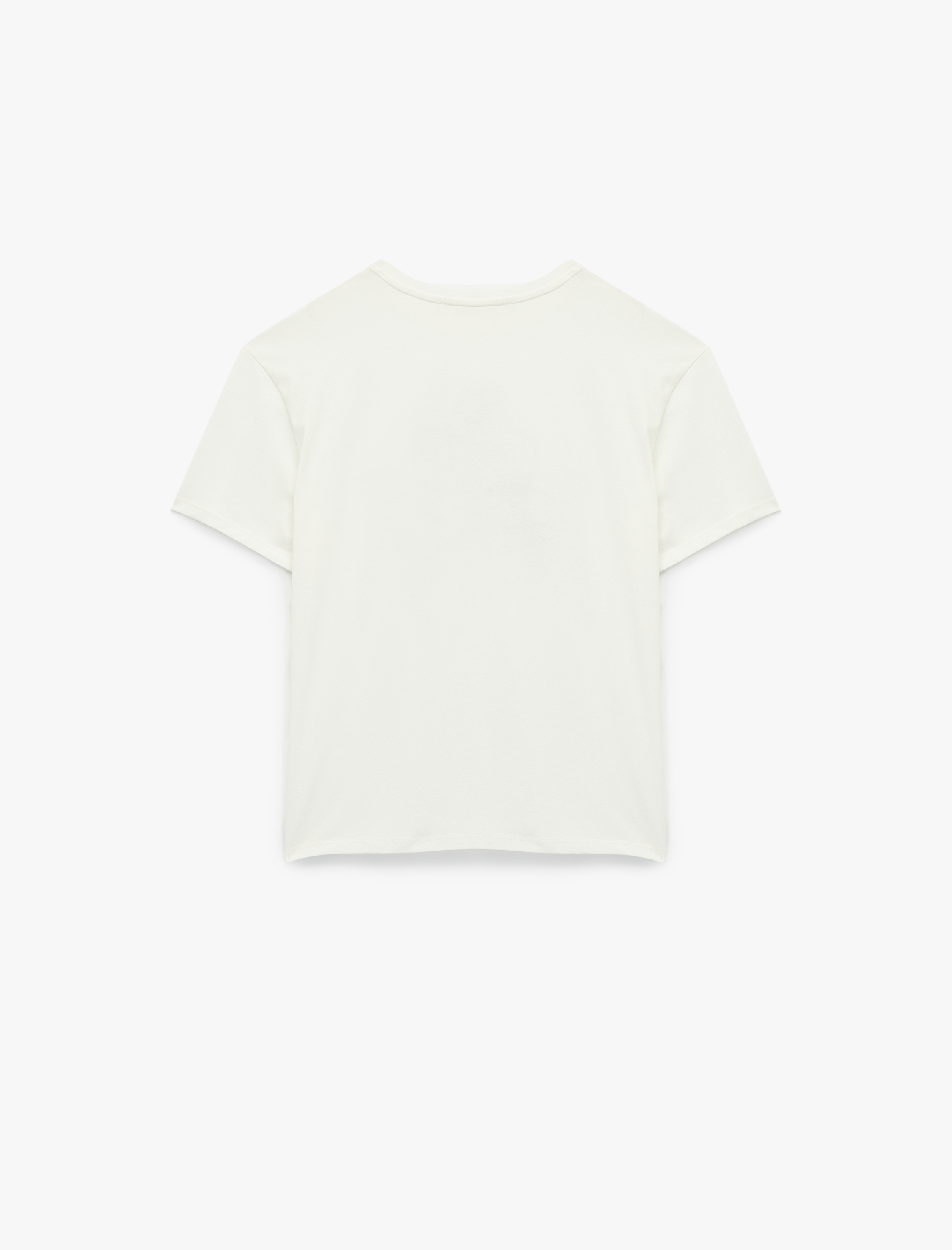   Kısa Kollu Bisiklet Yaka Pamuklu Fiyonk Detaylı Baskılı Oversize Tişört