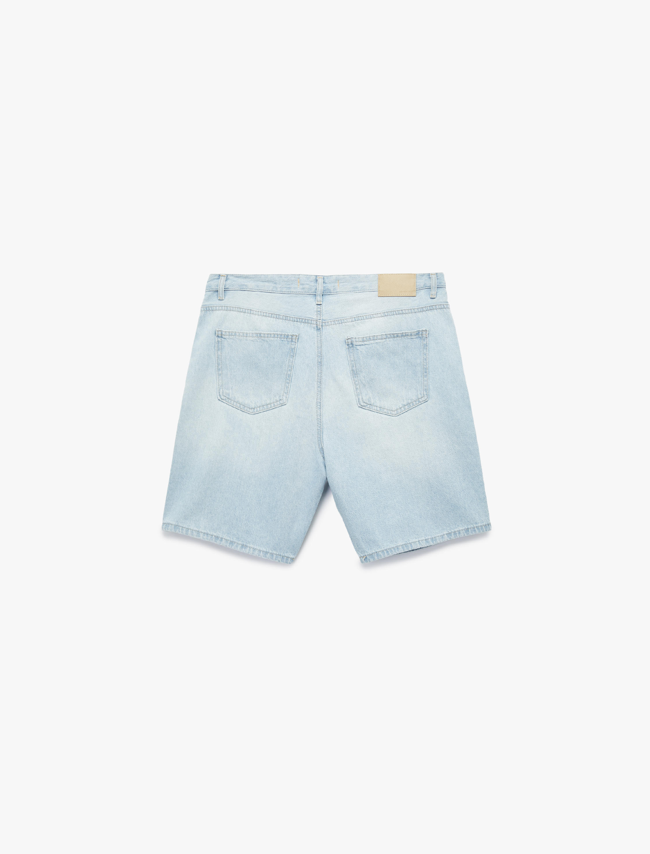   Pamuklu Normal Bel Rahat Kesim Bermuda Jean Şort