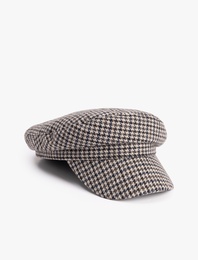 Kazayağı Desenli Kasket Şapka